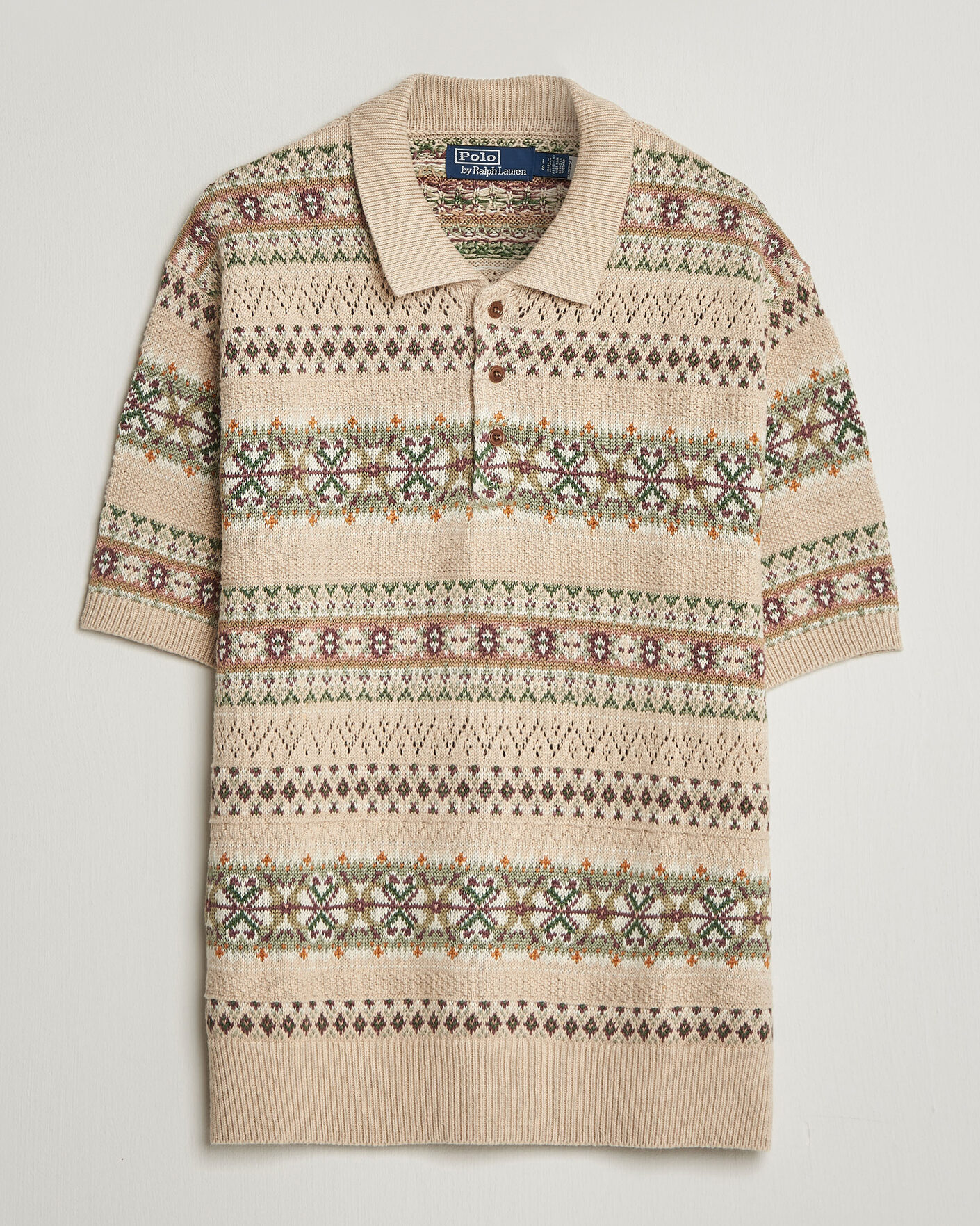 Herren | Pullover | Polo Ralph Lauren | Cotton/Linen Fairisle Polo Tan Combo