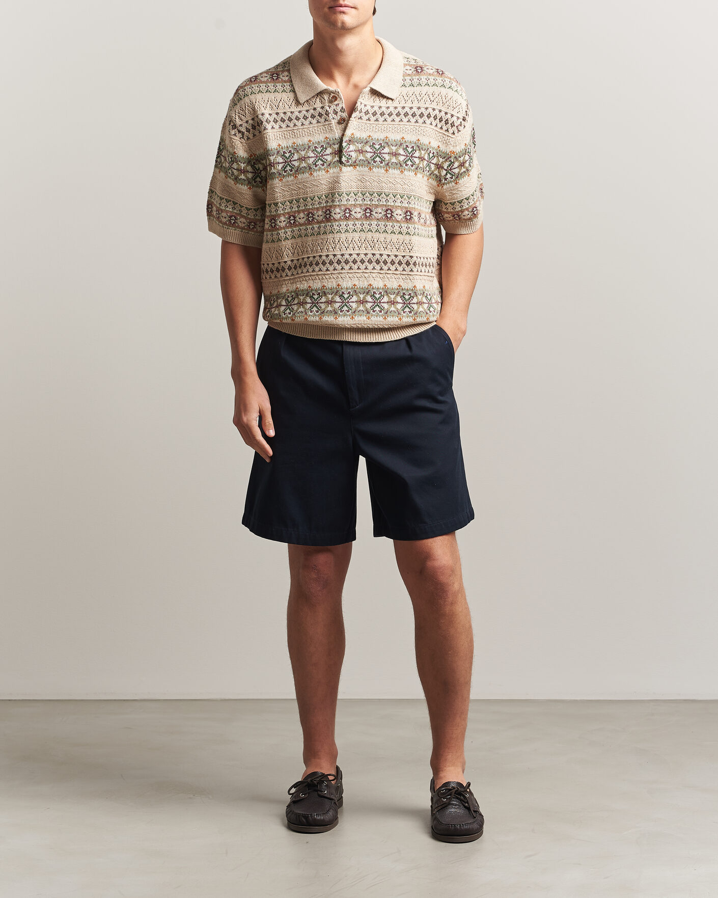 Herren | Pullover | Polo Ralph Lauren | Cotton/Linen Fairisle Polo Tan Combo