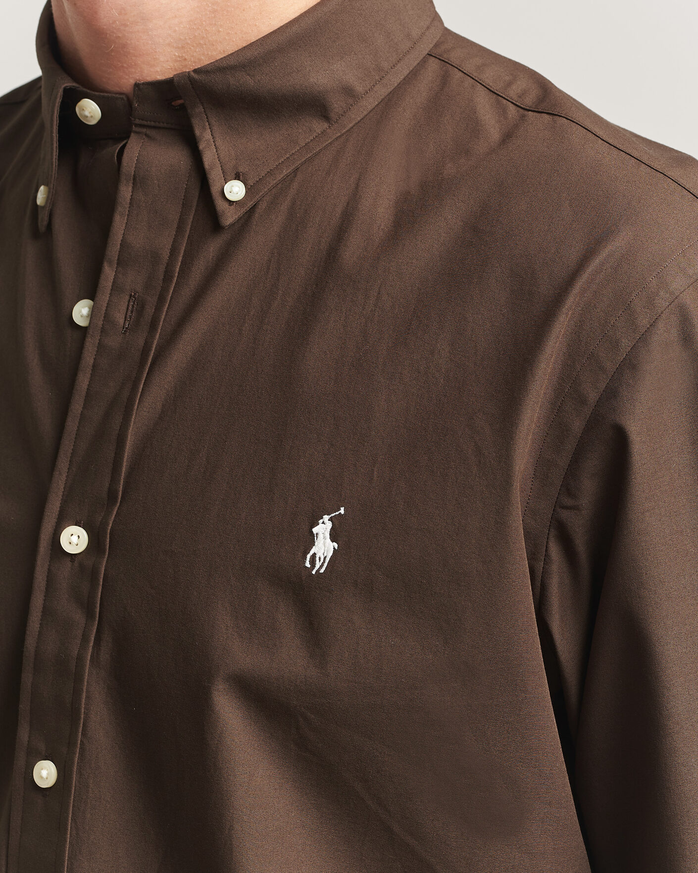 Herren | Hemden | Polo Ralph Lauren | Custom Fit Poplin Shirt Nutmeg Brown