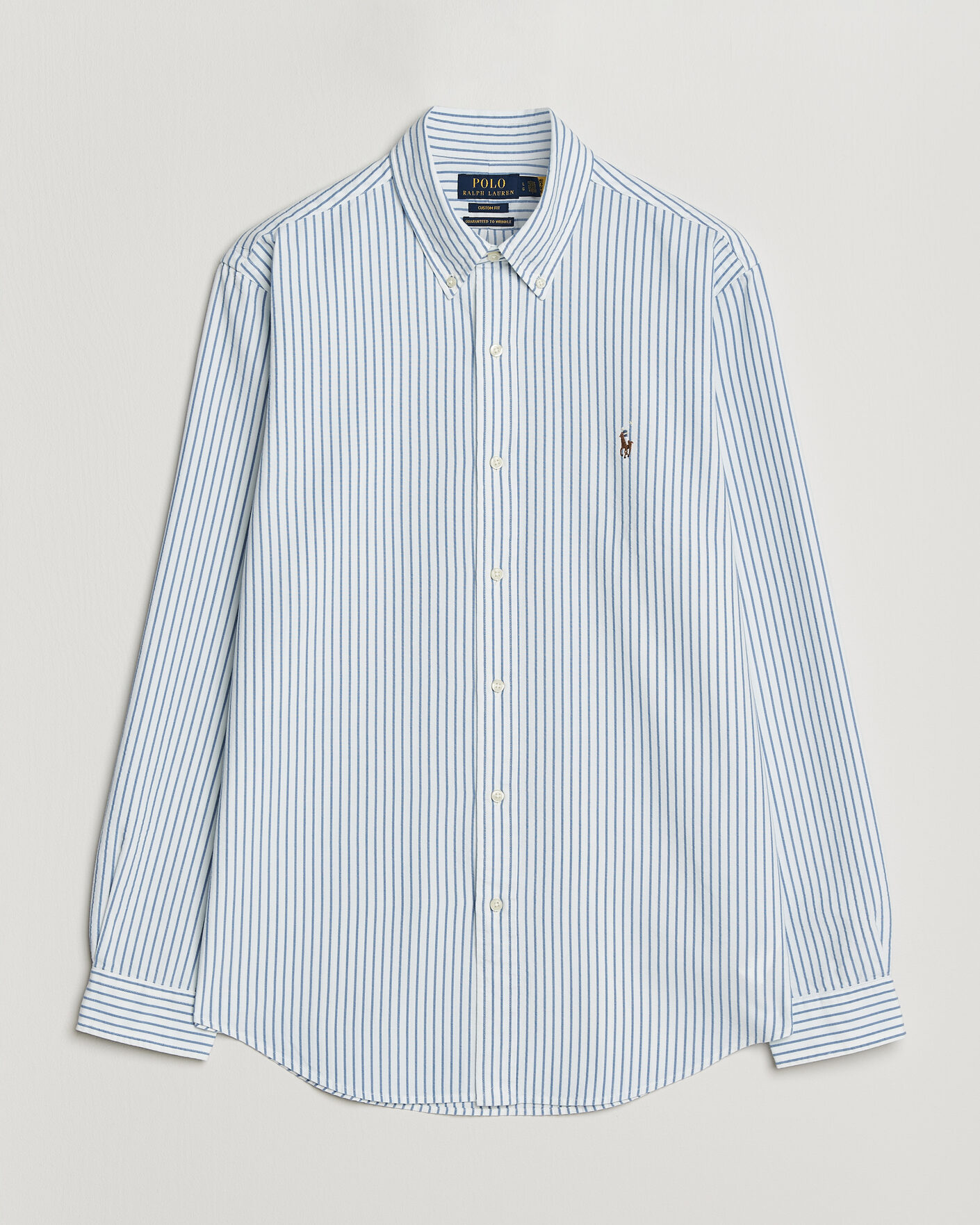 Herren | Hemden | Polo Ralph Lauren | Custom Fit Seersucker/Oxford Stripe Shirt White/Blue