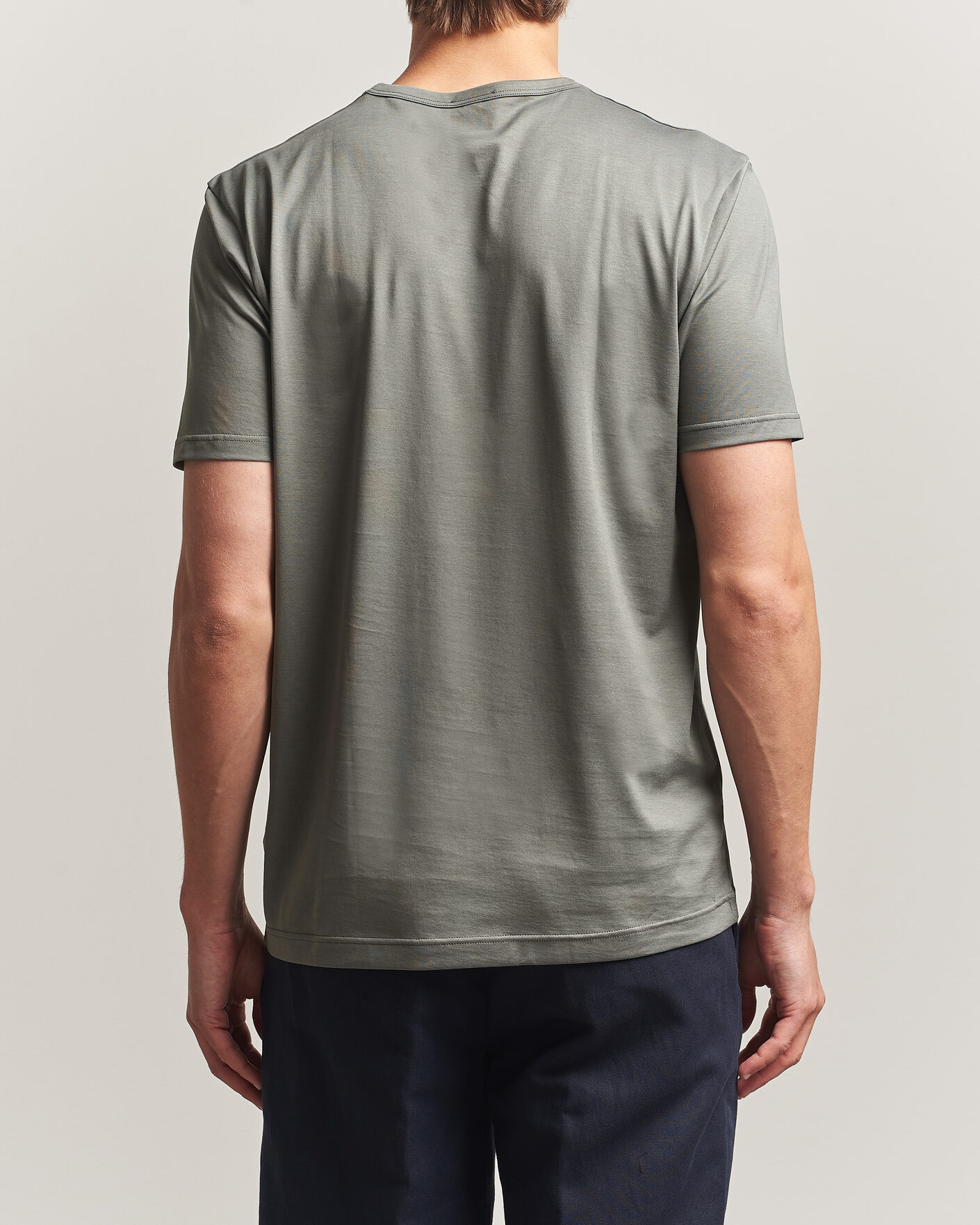 Herren | T-Shirts | Sunspel | Crew Neck Q82 Cotton T-Shirt Fossil Grey