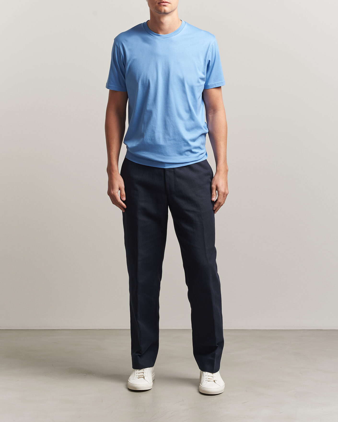 Herren | T-Shirts | Sunspel | Riviera Midweight T-Shirt Azure Blue
