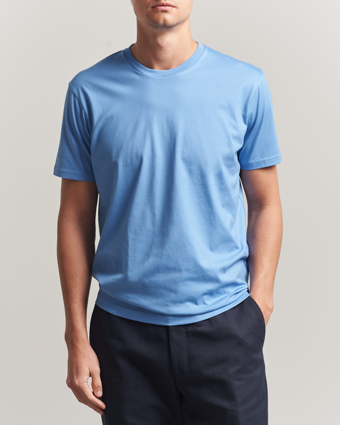 Herren | T-Shirts | Sunspel | Riviera Midweight T-Shirt Azure Blue
