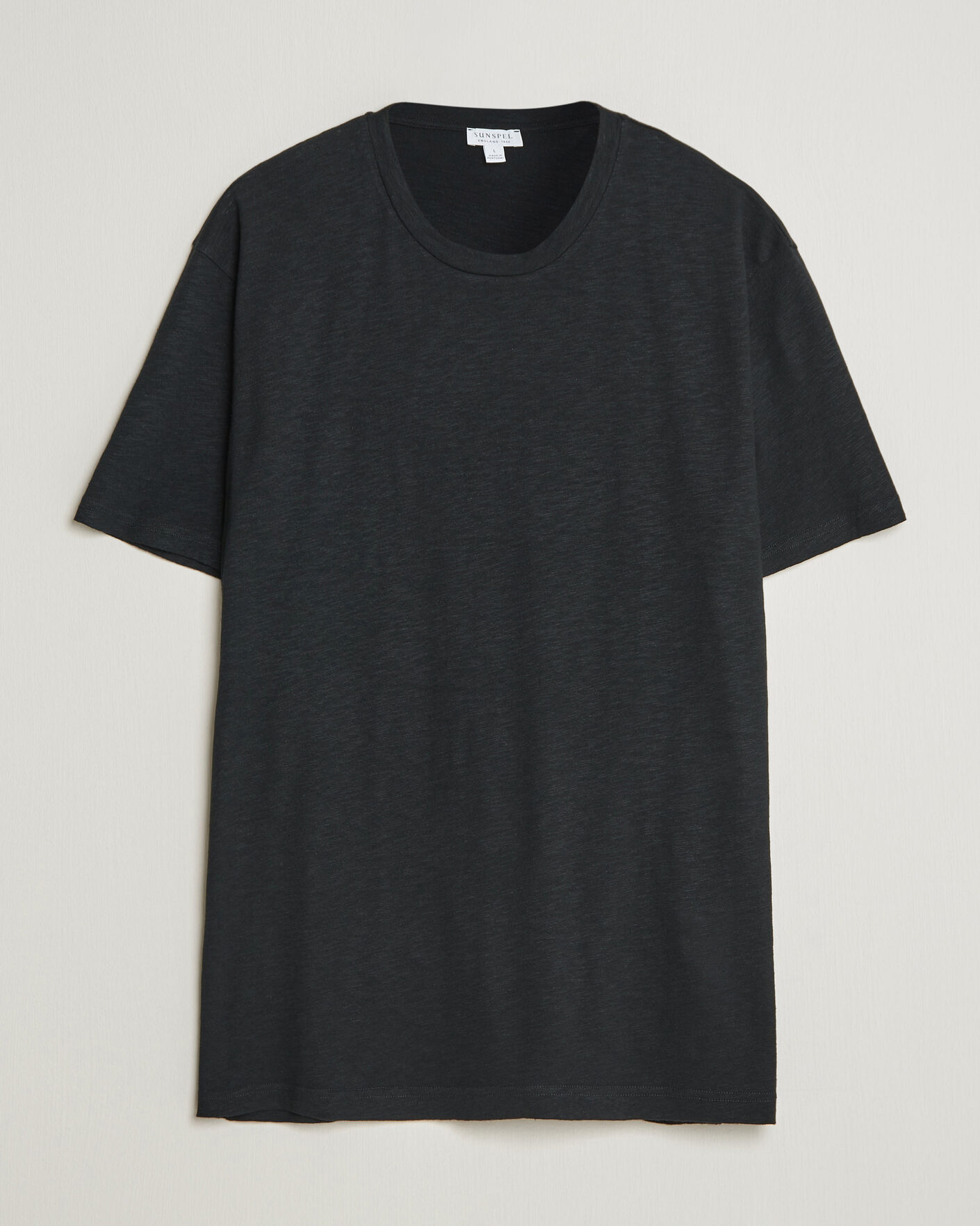 Herren | T-Shirts | Sunspel | Pima Cotton/Linen T-Shirt Black