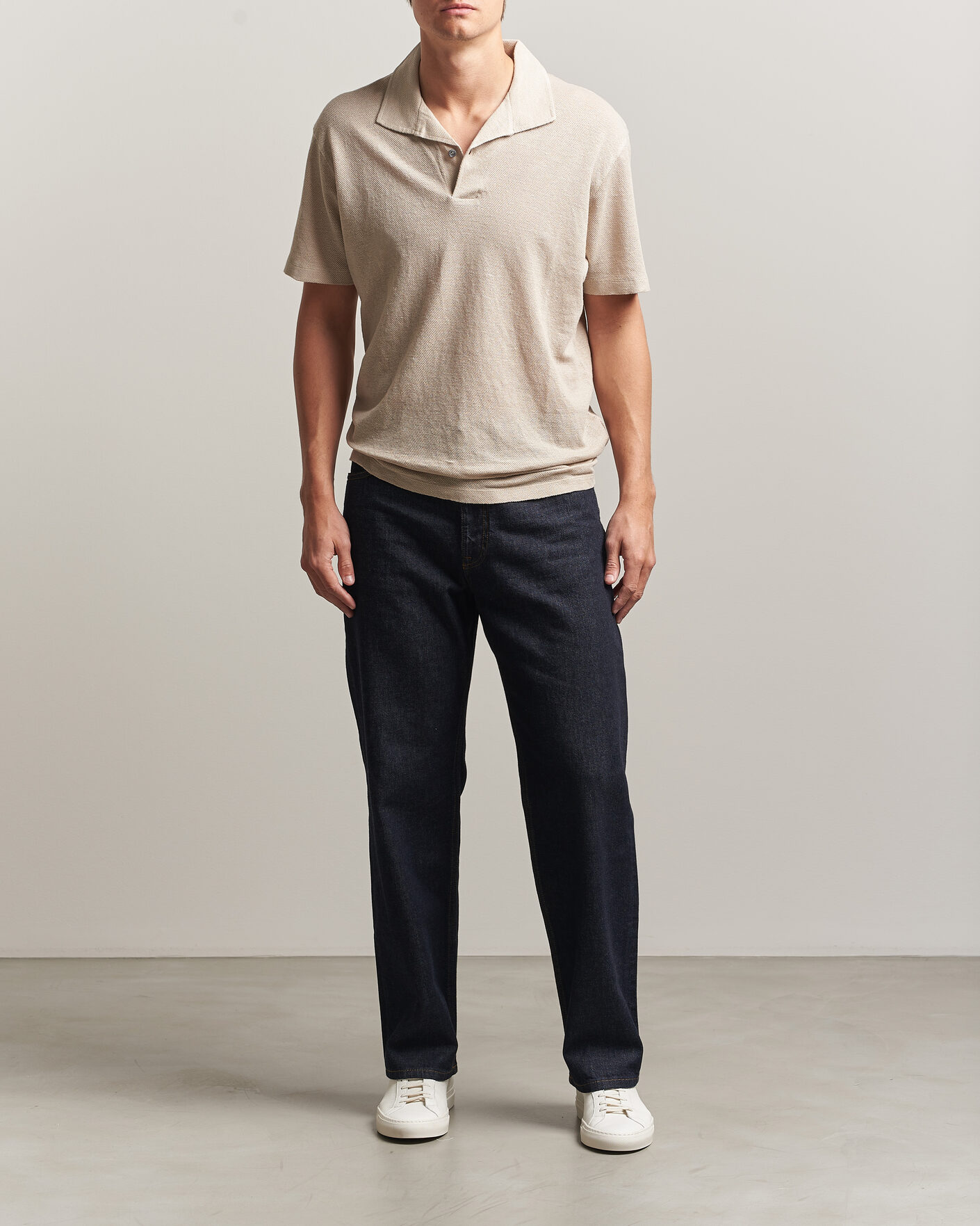 Herren | Poloshirts | Sunspel | Linen Pique Polo Hazelwood