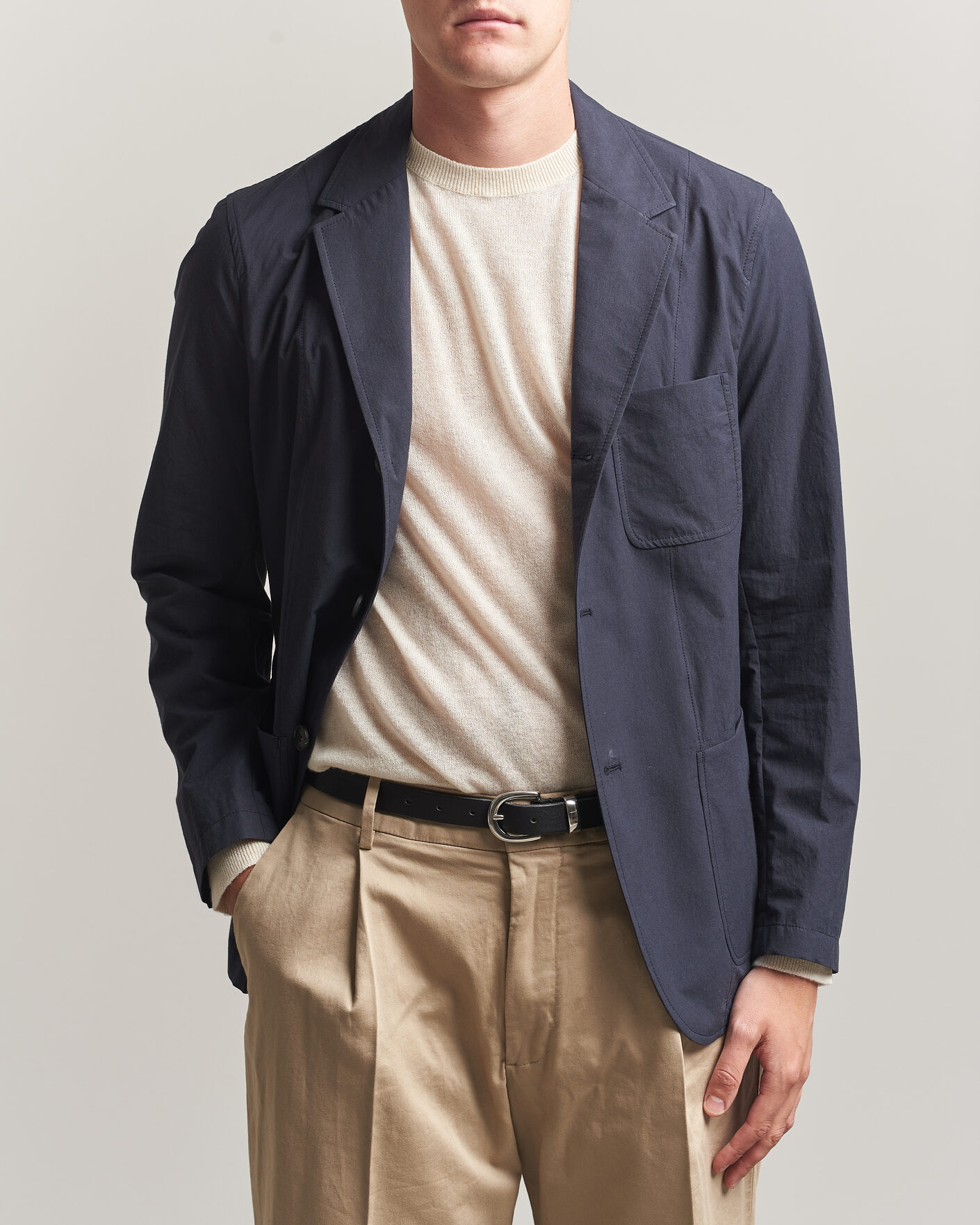 Herren | Sakkos | Sunspel | Lightweight Poplin Jacket Blazer Navy