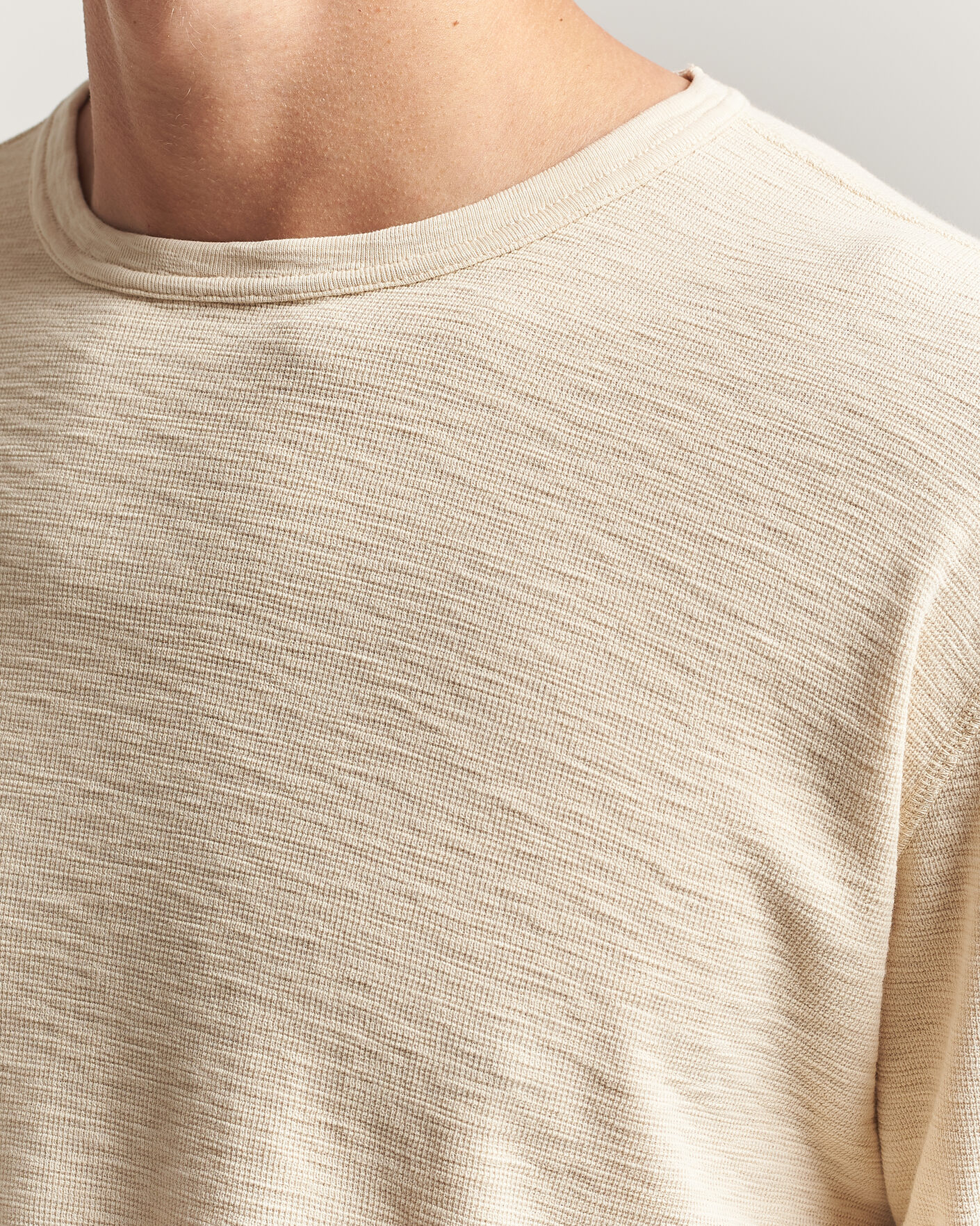 Herren | T-Shirts | Sunflower | Long Sleeve Waffle Tee Beige