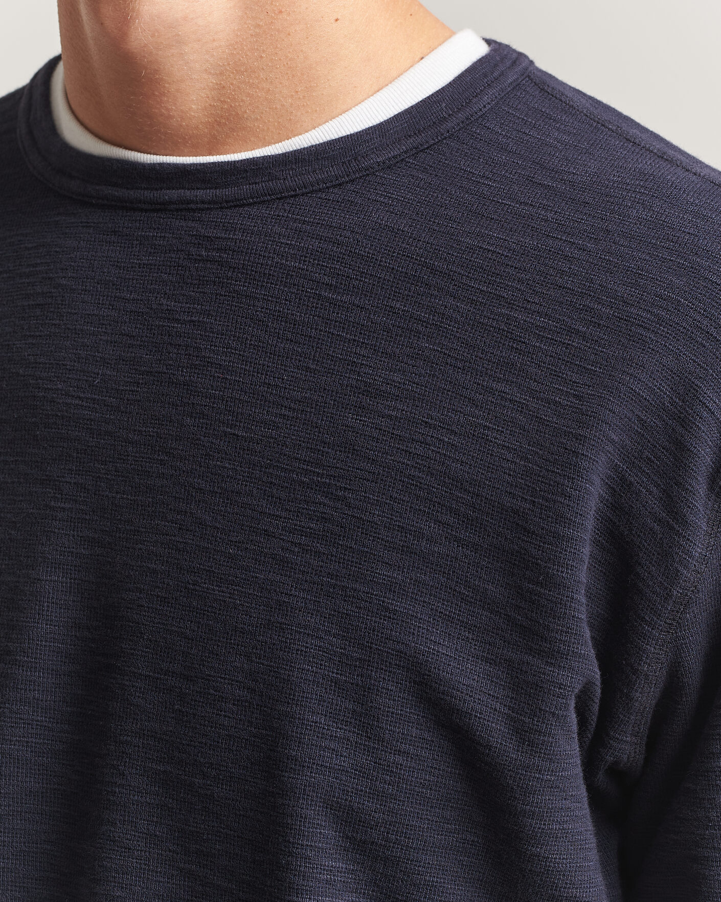 Herren | T-Shirts | Sunflower | Long Sleeve Waffle Tee Navy