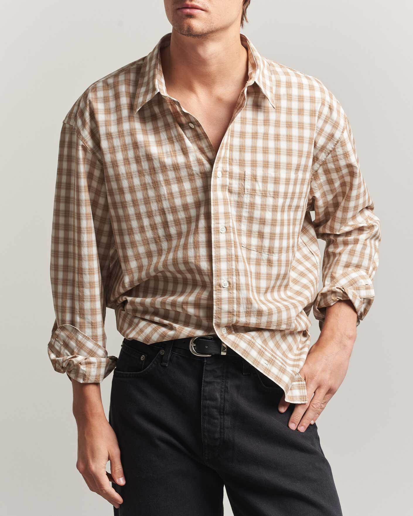 Herren | Hemden | Sunflower | New Base Shirt Beige Check