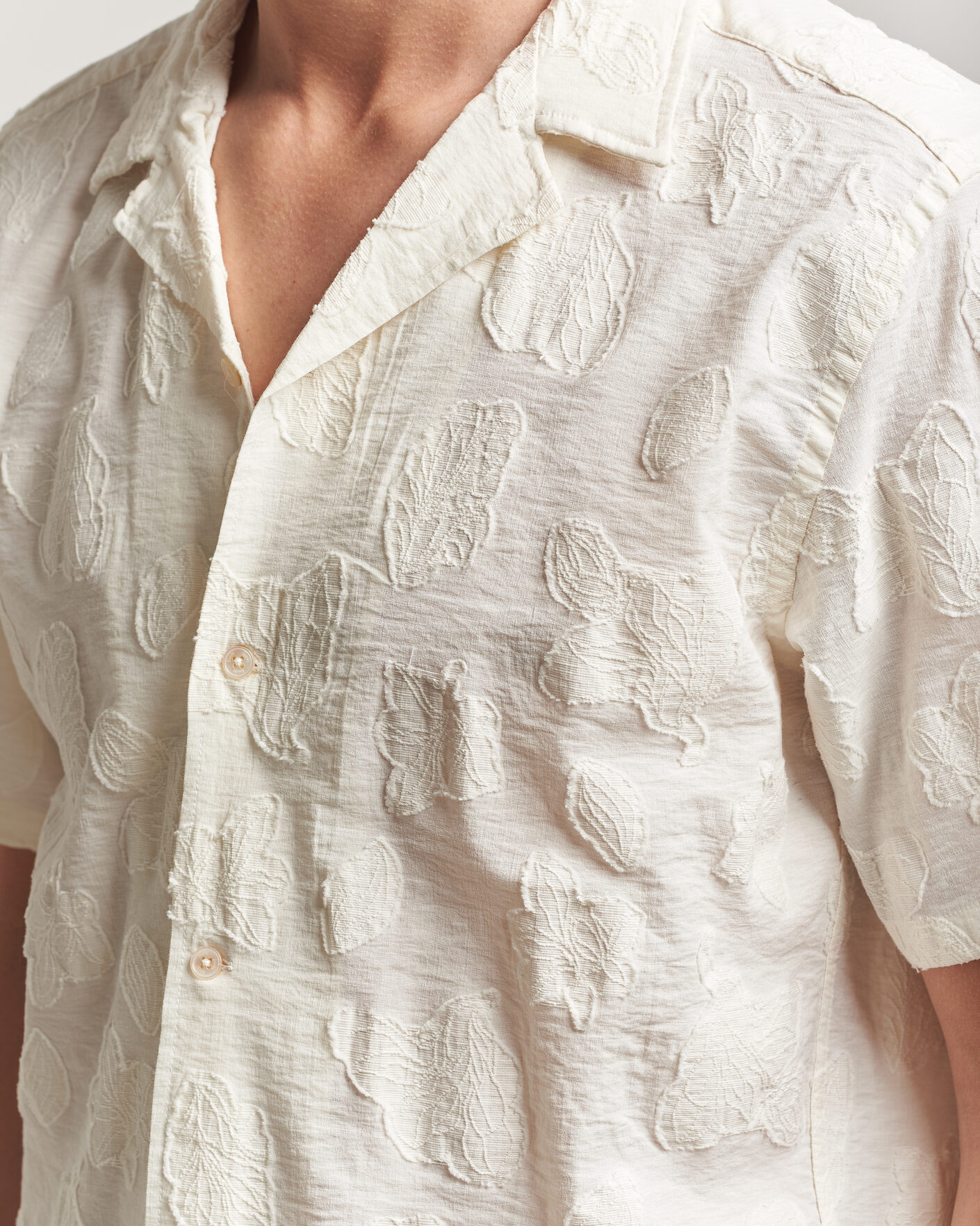Herren | Hemden | Forét | Peer Jaquard Short Sleeve Shirt Cloud