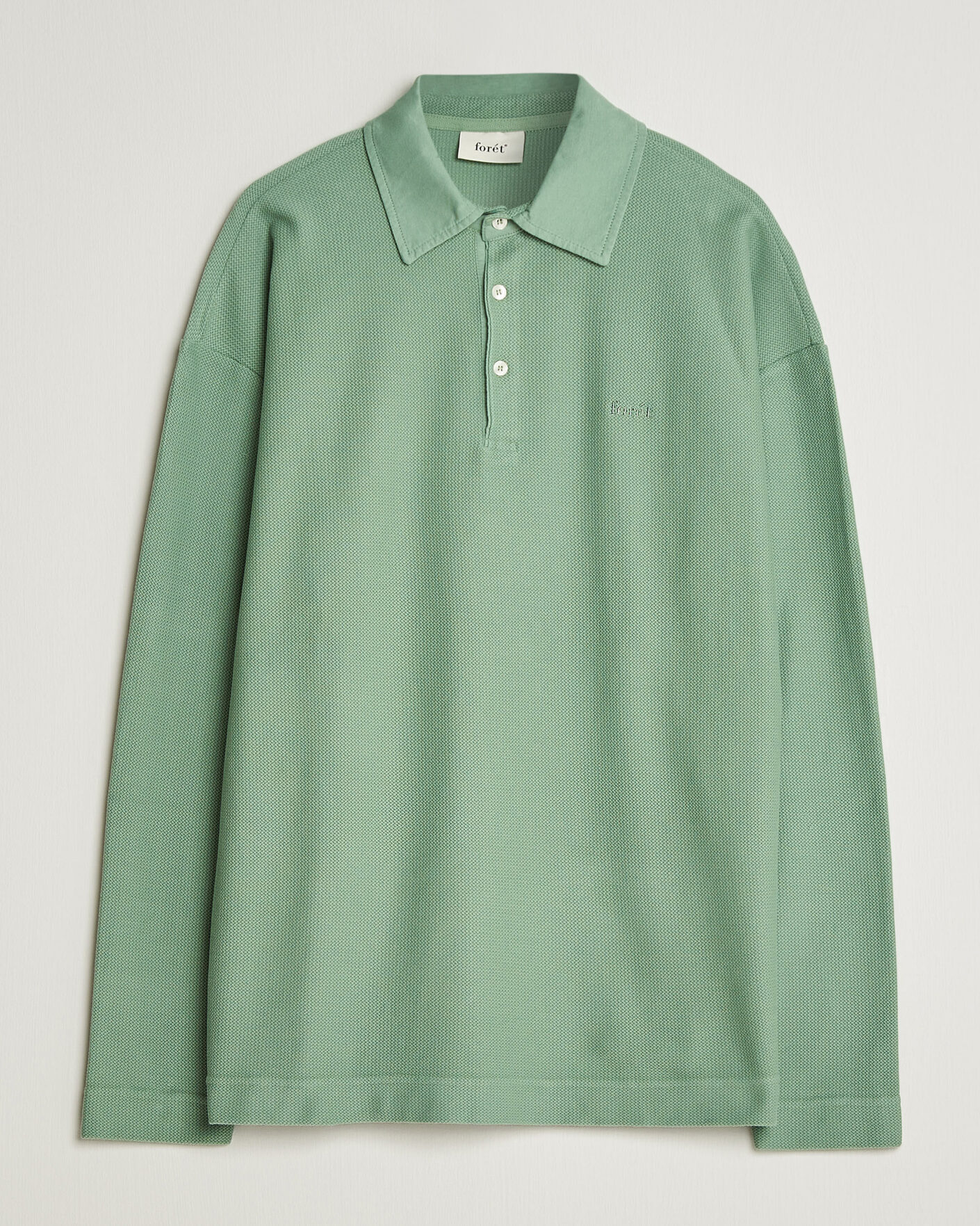 Herren | Pullover | Forét | Herb Textured Knit Polo Green Oxide