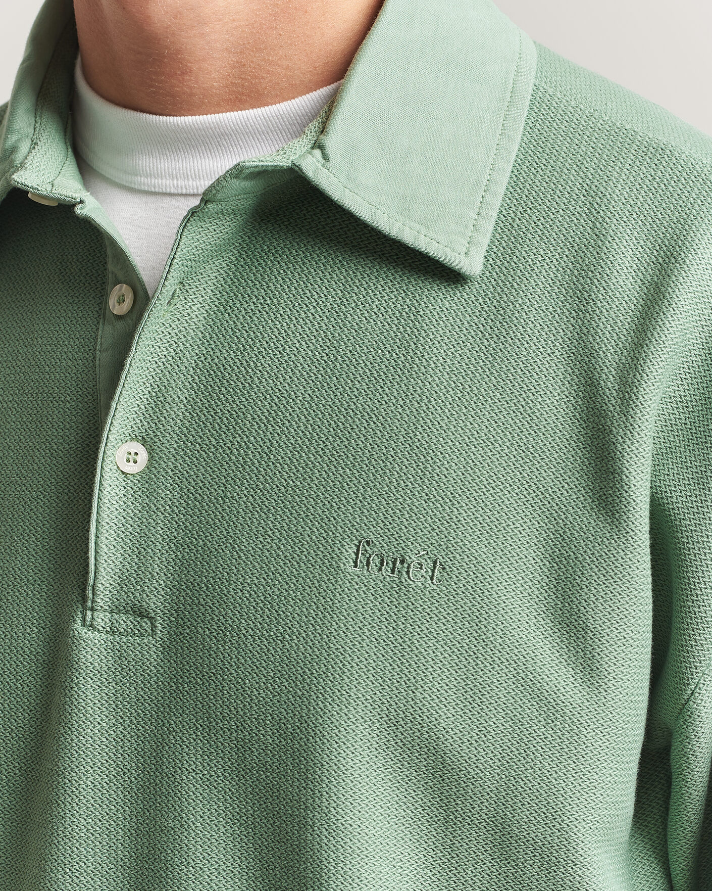 Herren | Pullover | Forét | Herb Textured Knit Polo Green Oxide
