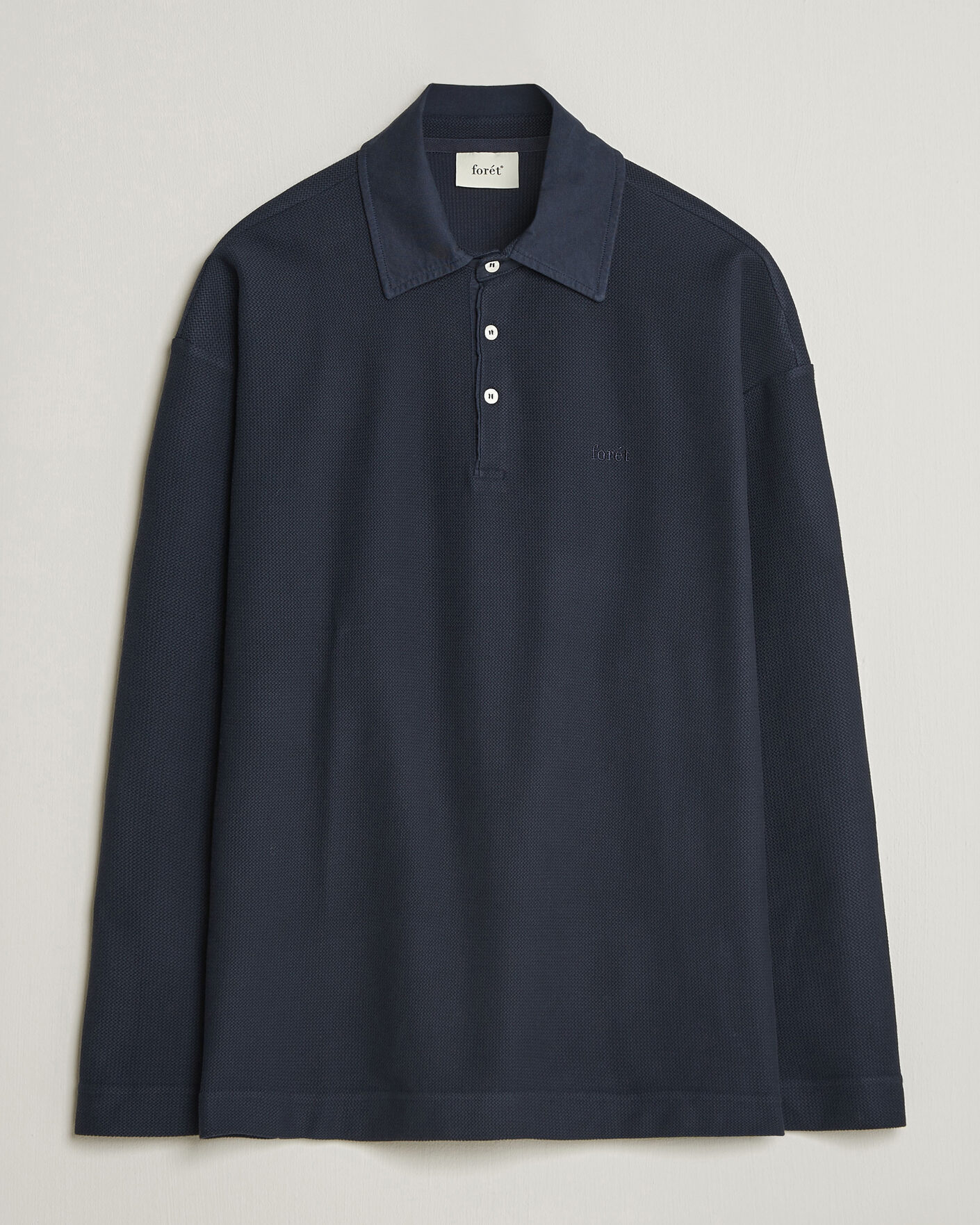 Herren | Pullover | Forét | Herb Textured Knit Polo Navy