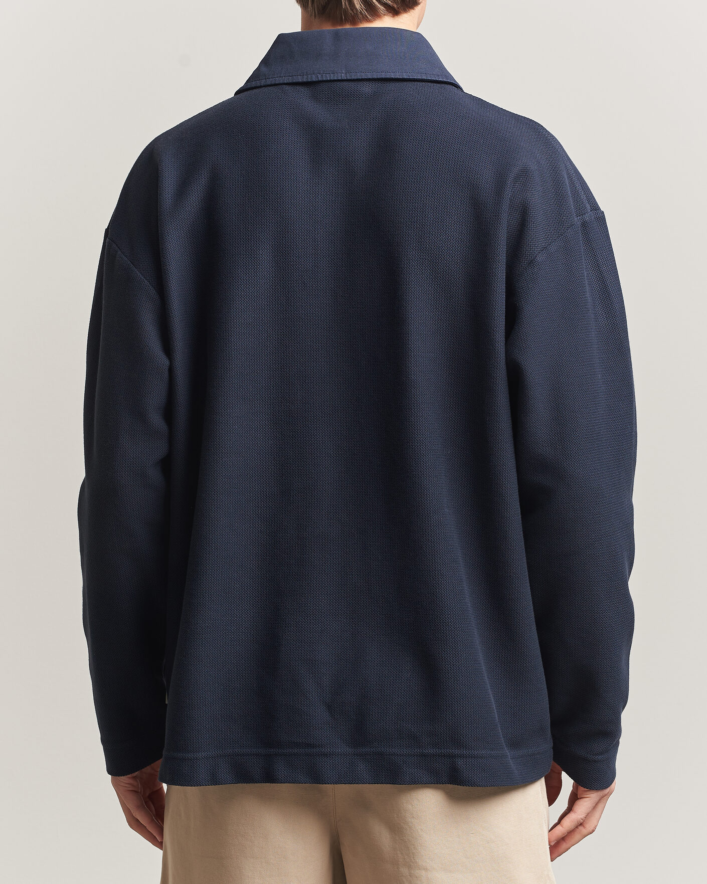 Herren | Pullover | Forét | Herb Textured Knit Polo Navy