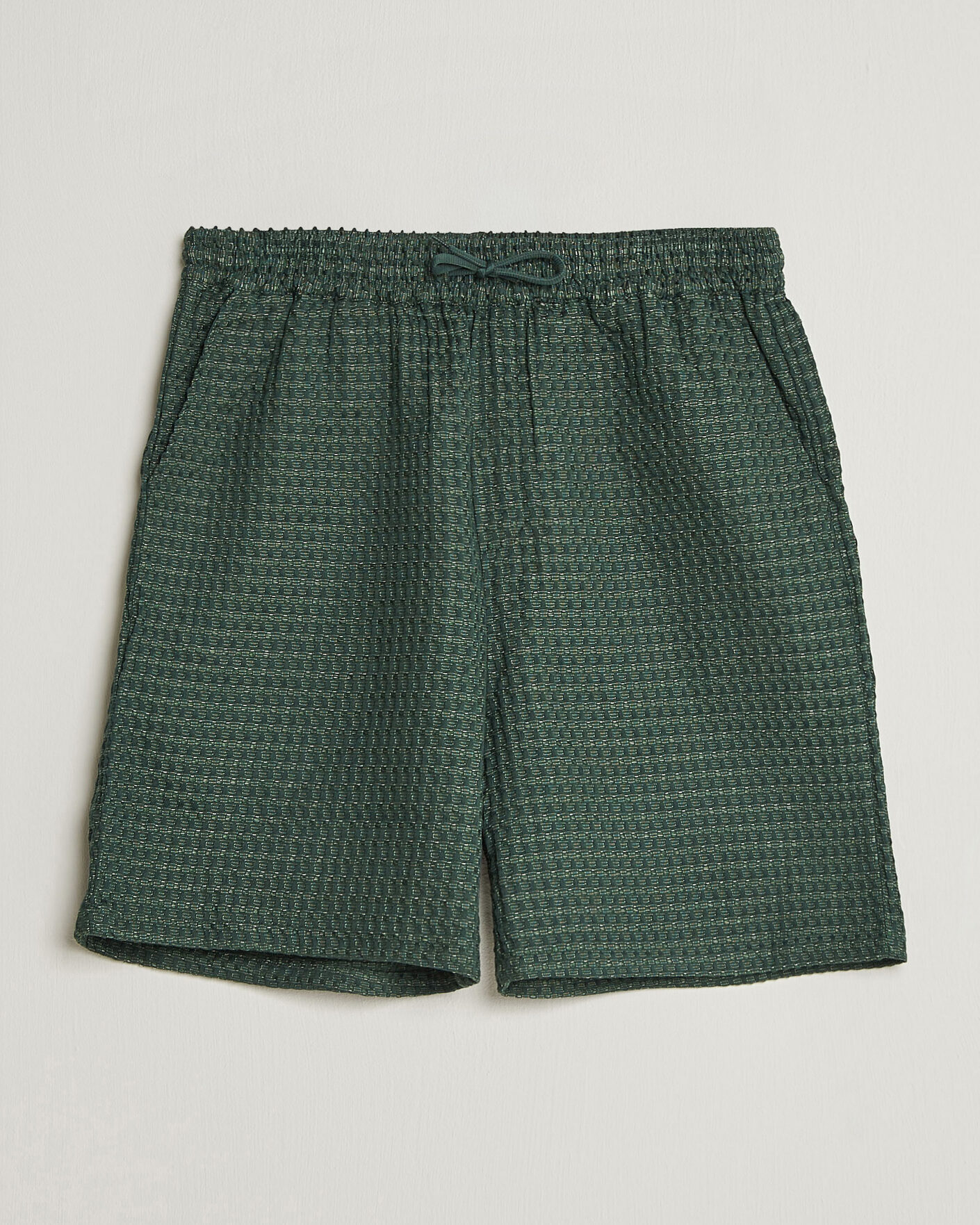 Herren | Shorts | LES DEUX | Check Seersucker Casual Shorts Pine Green