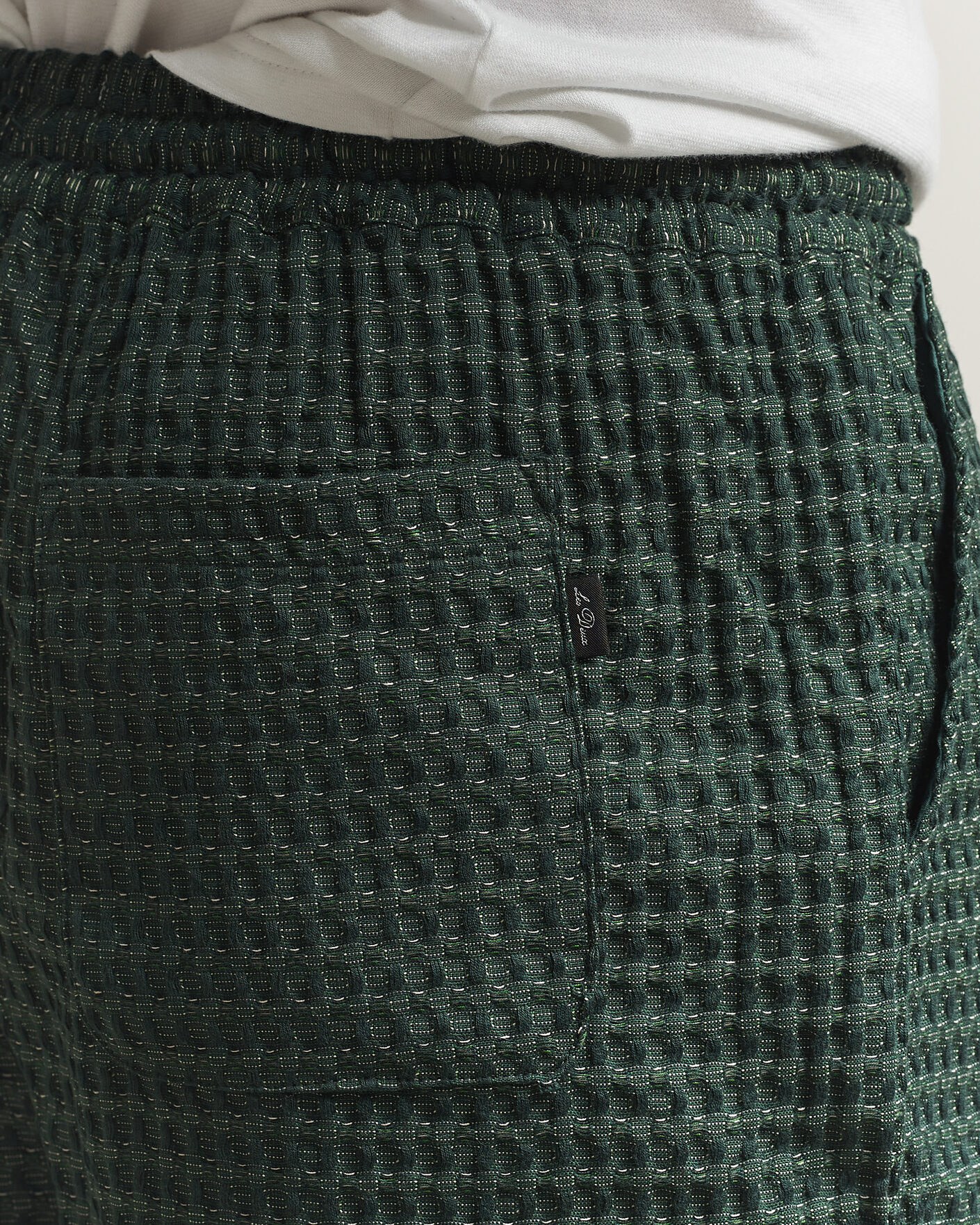 Herren | Shorts | LES DEUX | Check Seersucker Casual Shorts Pine Green