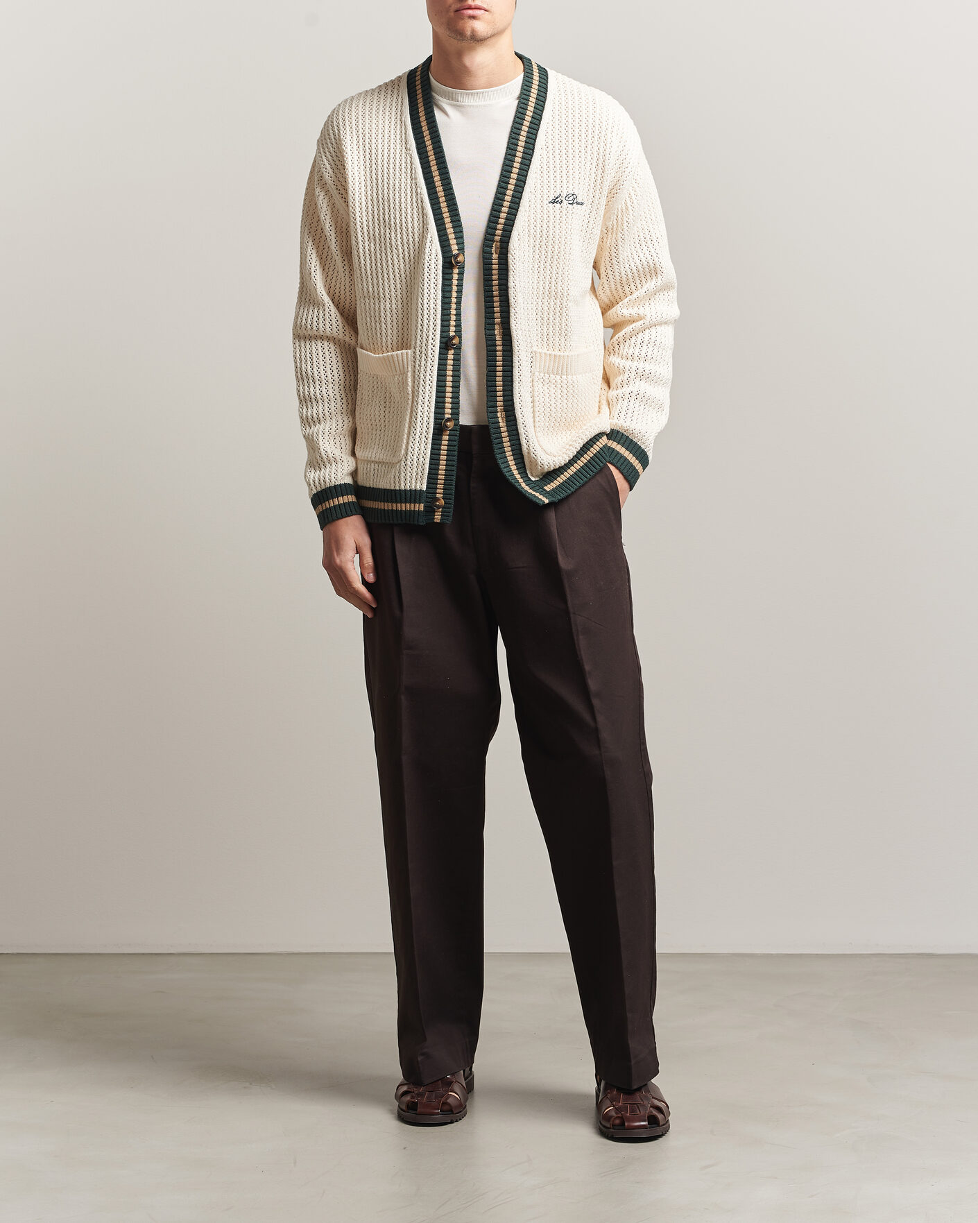 Herren | Pullover | LES DEUX | Lace Knitted Cardigan Eggnog White