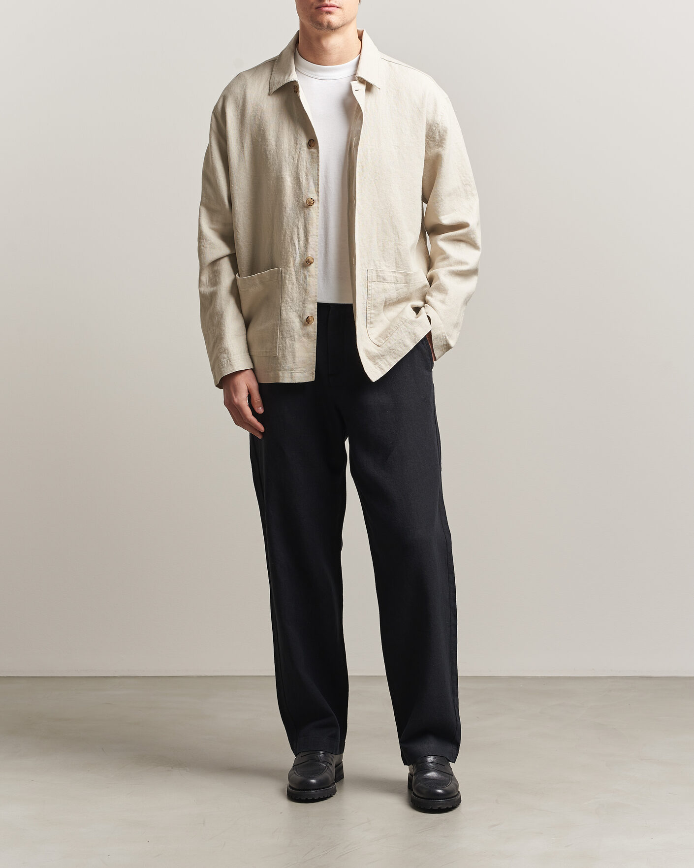 Herren | Hosen | LES DEUX | Linen Comfort Suit Pants Black