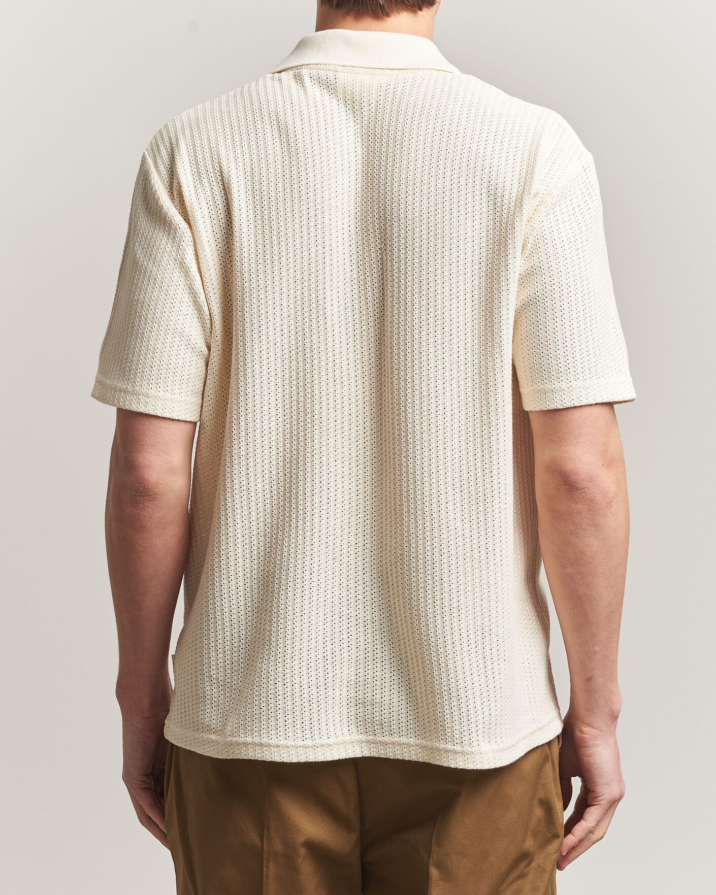 Herren | Hemden | LES DEUX | Pointelle Short Sleeve Knitted Shirt Eggnog White