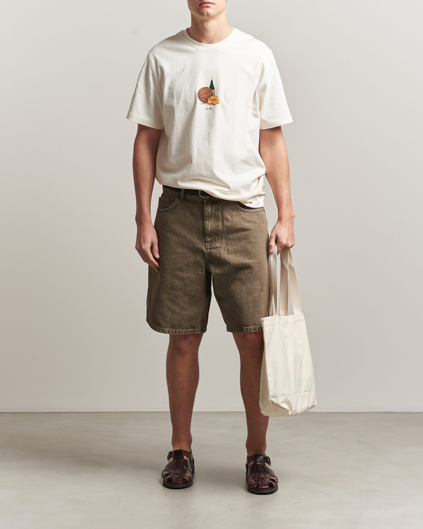 Herren | T-Shirts | LES DEUX | Lemons Printed T-Shirt Eggnog White