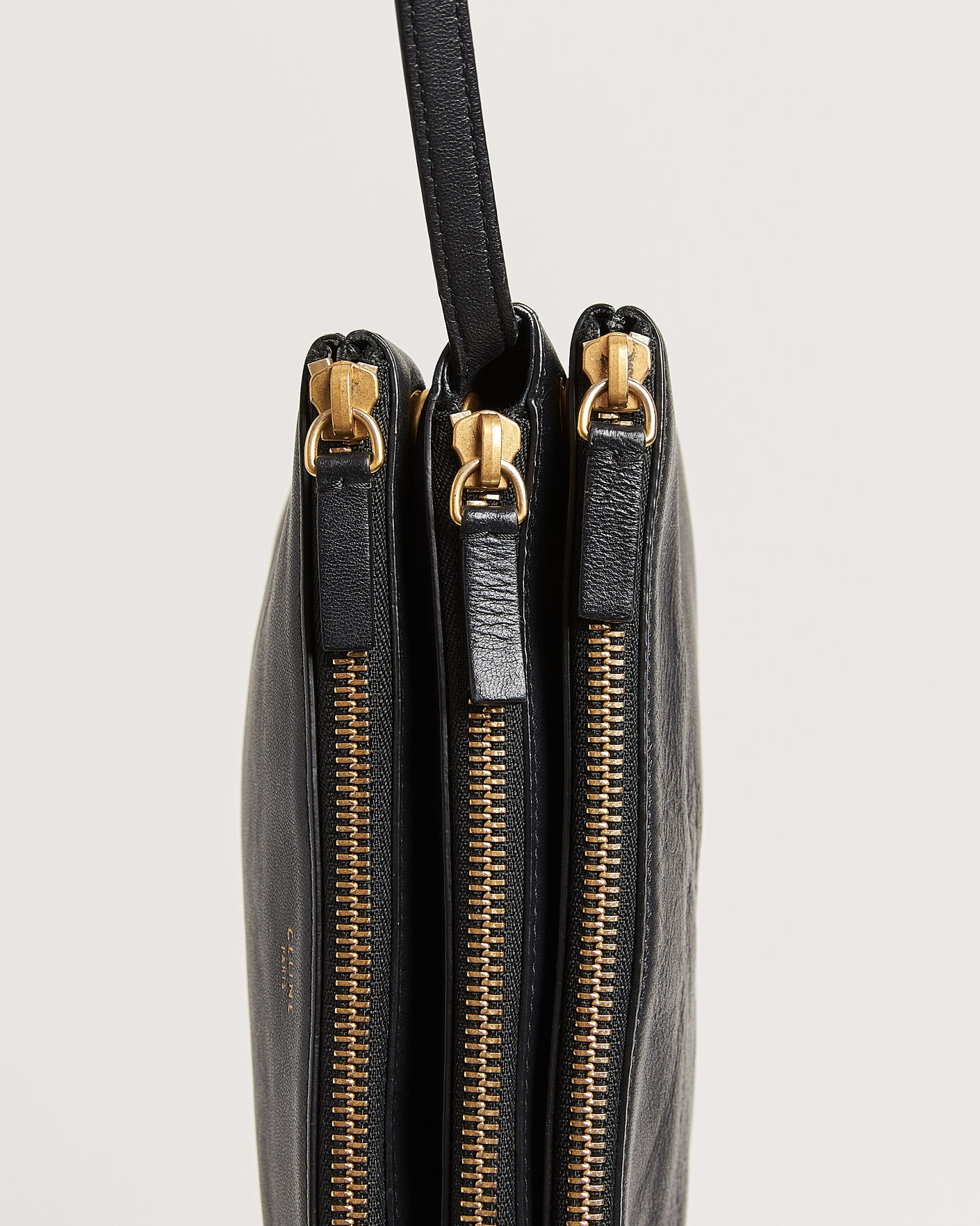 Herren | Pre-Owned & Vintage Bags | Celine Pre-Owned | Trio Bag Small Leather Black