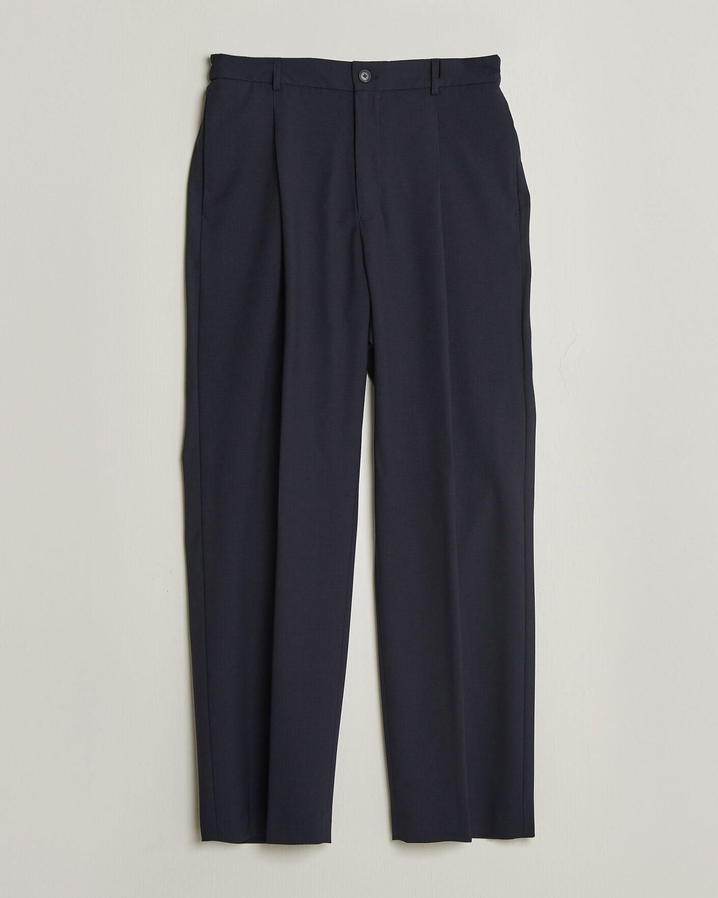 Herren | Hosen | BOSS BLACK | Pat Pleated Wool Trousers Dark Blue