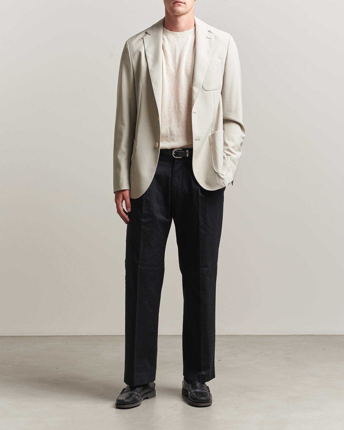 Herren | Sakkos | BOSS BLACK | Hanry Wool Patch Pocket Blazer Light Beige