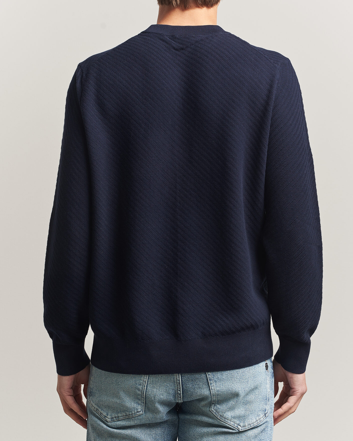 Herren | Pullover | BOSS BLACK | Lofranco Structured Knitted Sweater Dark Blue