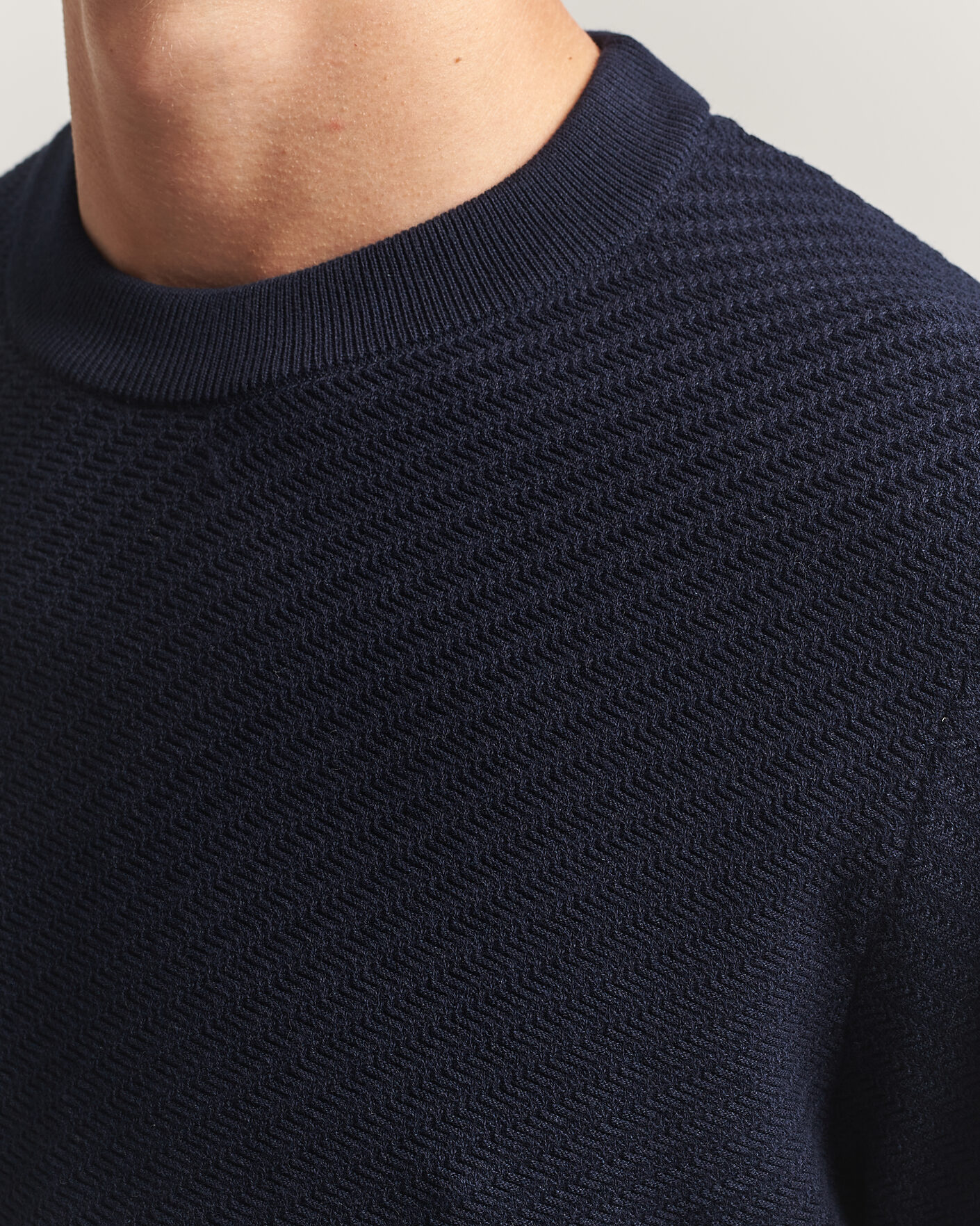 Herren | Pullover | BOSS BLACK | Lofranco Structured Knitted Sweater Dark Blue