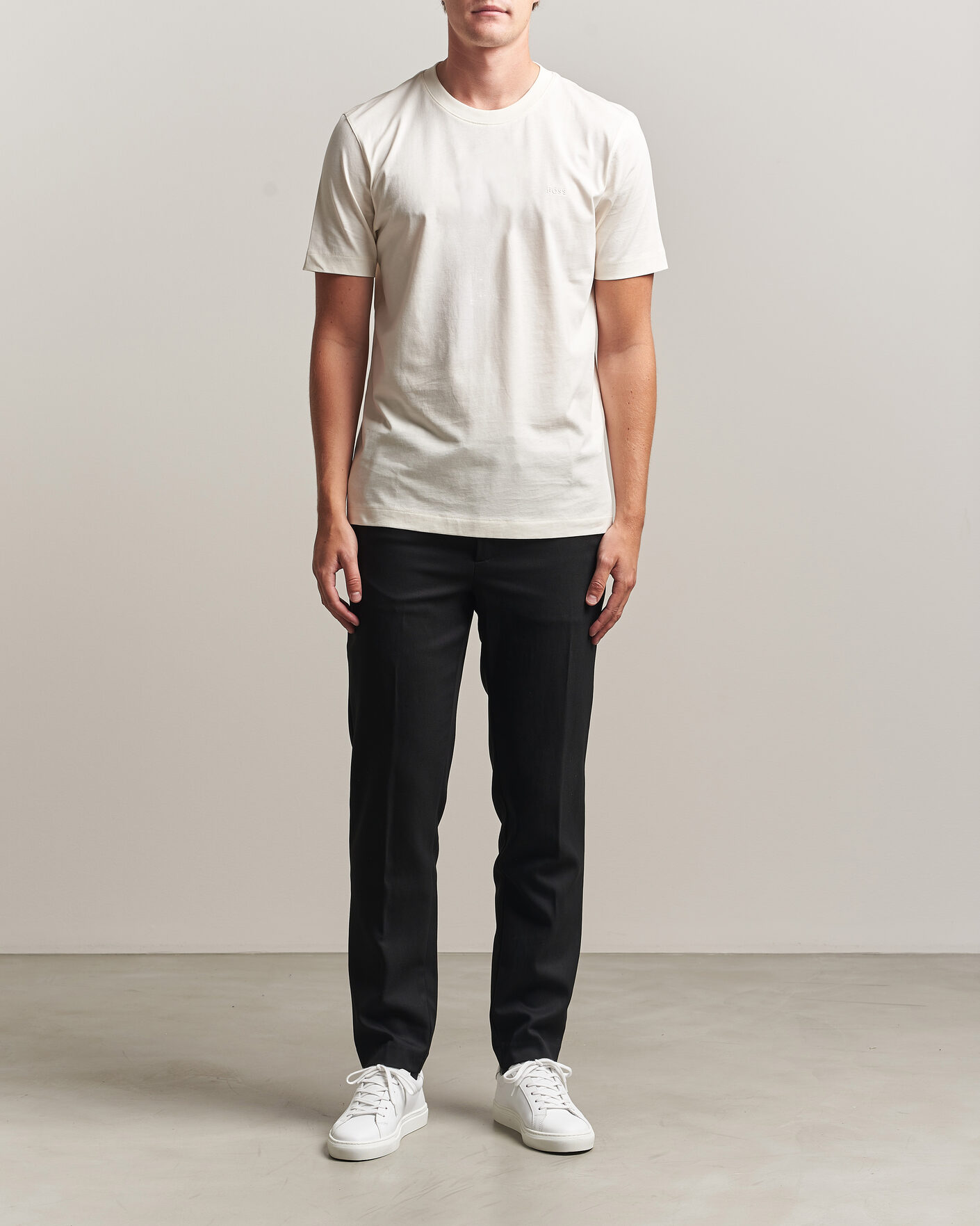 Herren | T-Shirts | BOSS BLACK | Thompson Crew Neck T-Shirt Open White