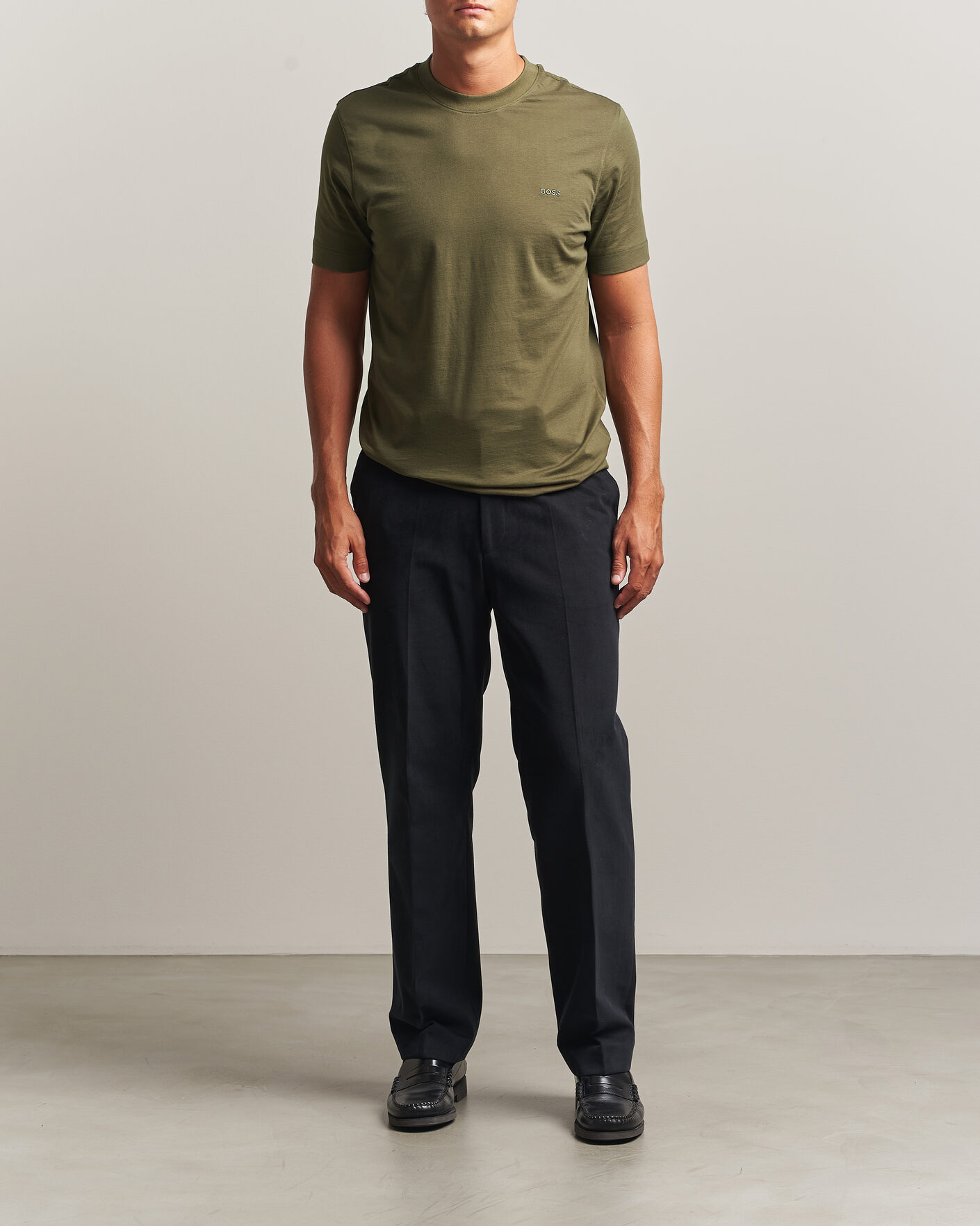 Herren | T-Shirts | BOSS BLACK | Thompson Crew Neck T-Shirt Open Green