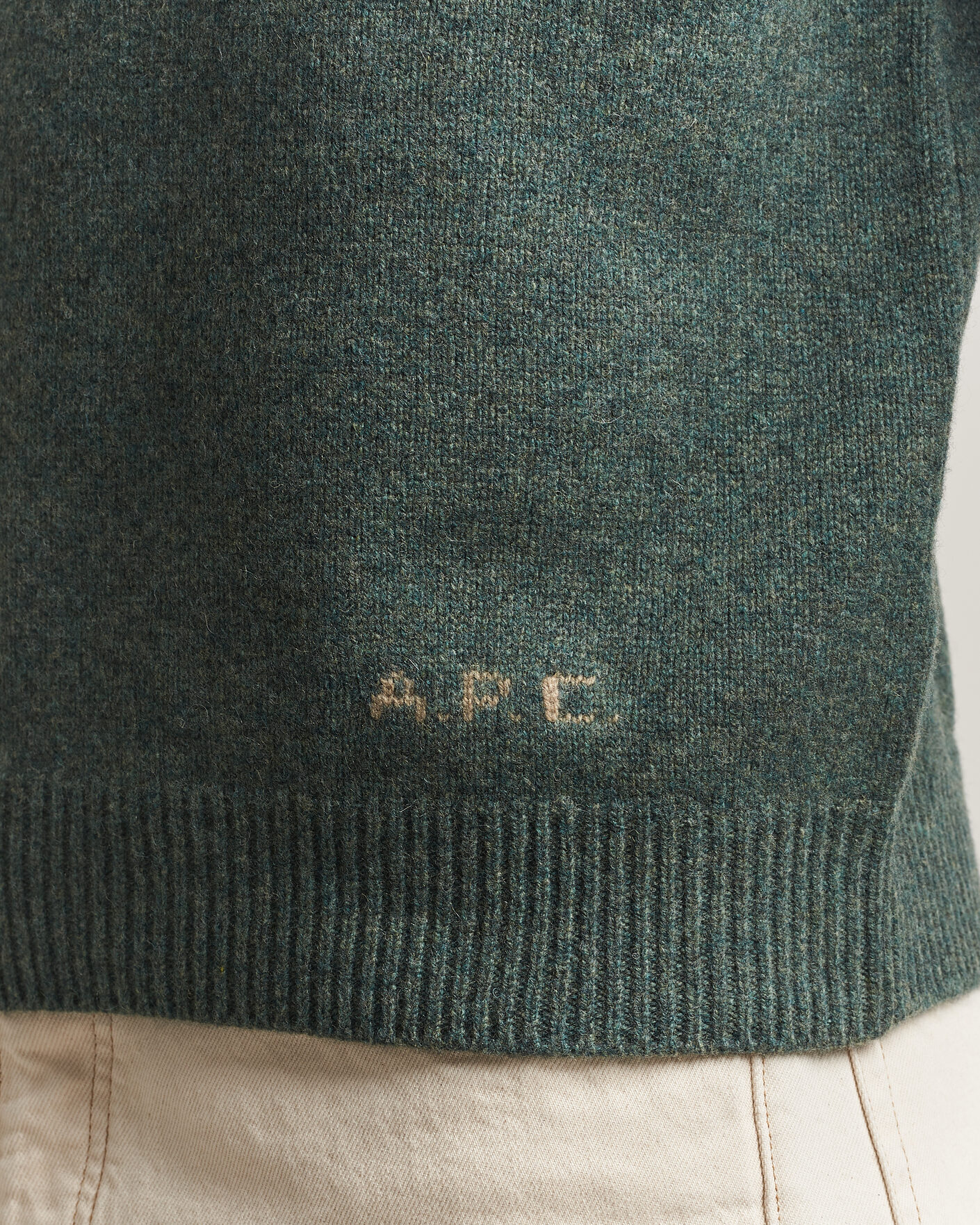 Herren | Pullover | A.P.C. | Edmond Wool Knitted Sweater Green Melange
