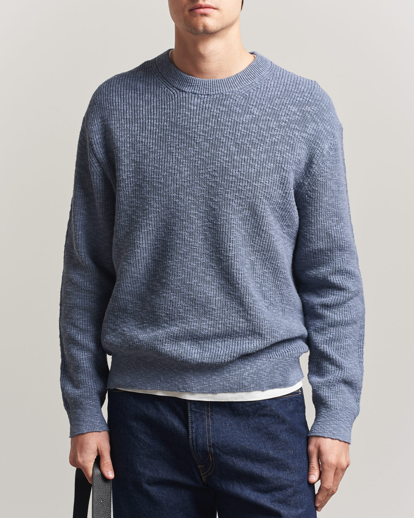 Herren | Pullover | NN07 | Russell Cotton Knitted Sweater Stone Blue