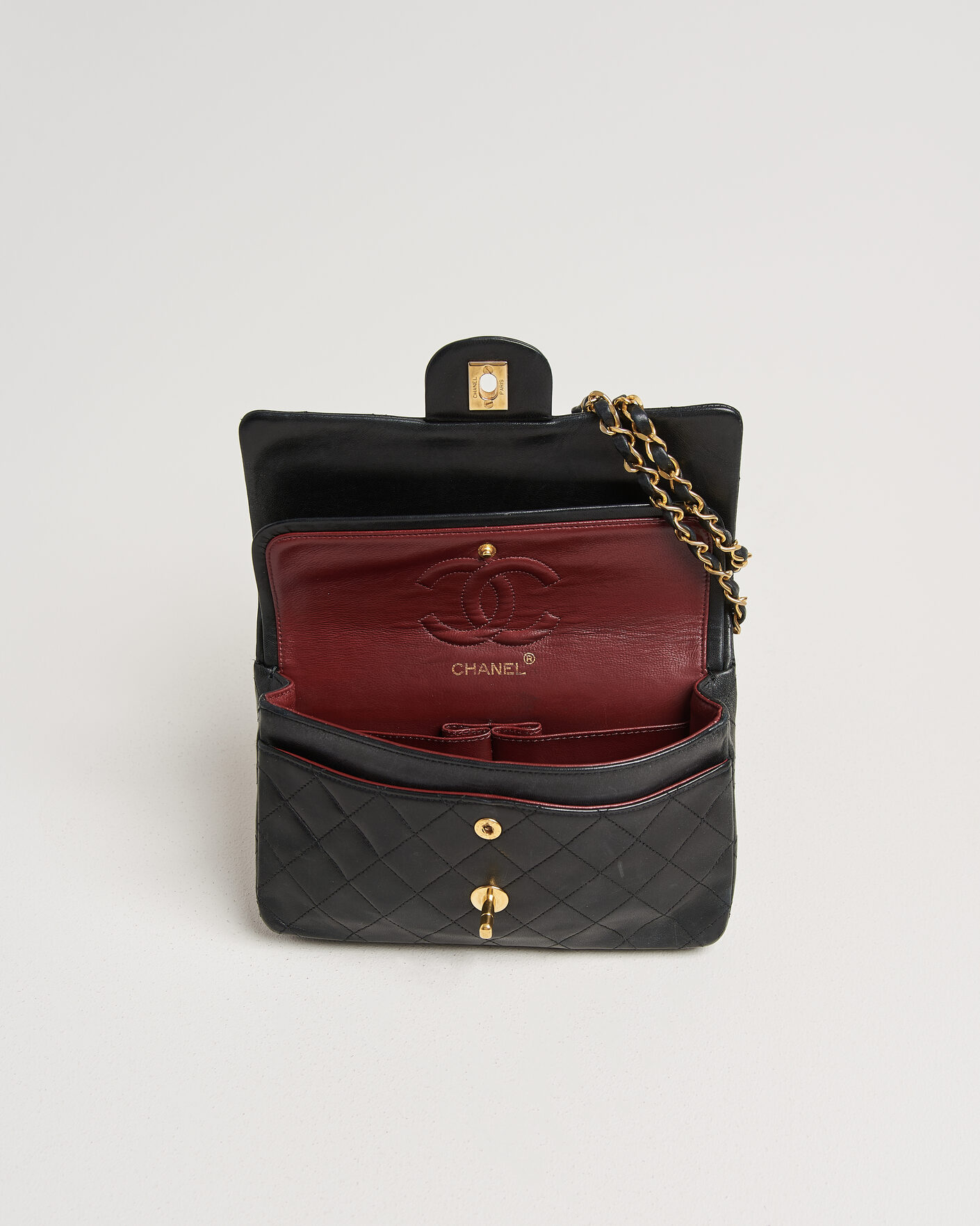 Herren | Chanel Pre-Owned Classic Small Double Flap Bag Black | Chanel Pre-Owned | Classic Small Double Flap Bag Black