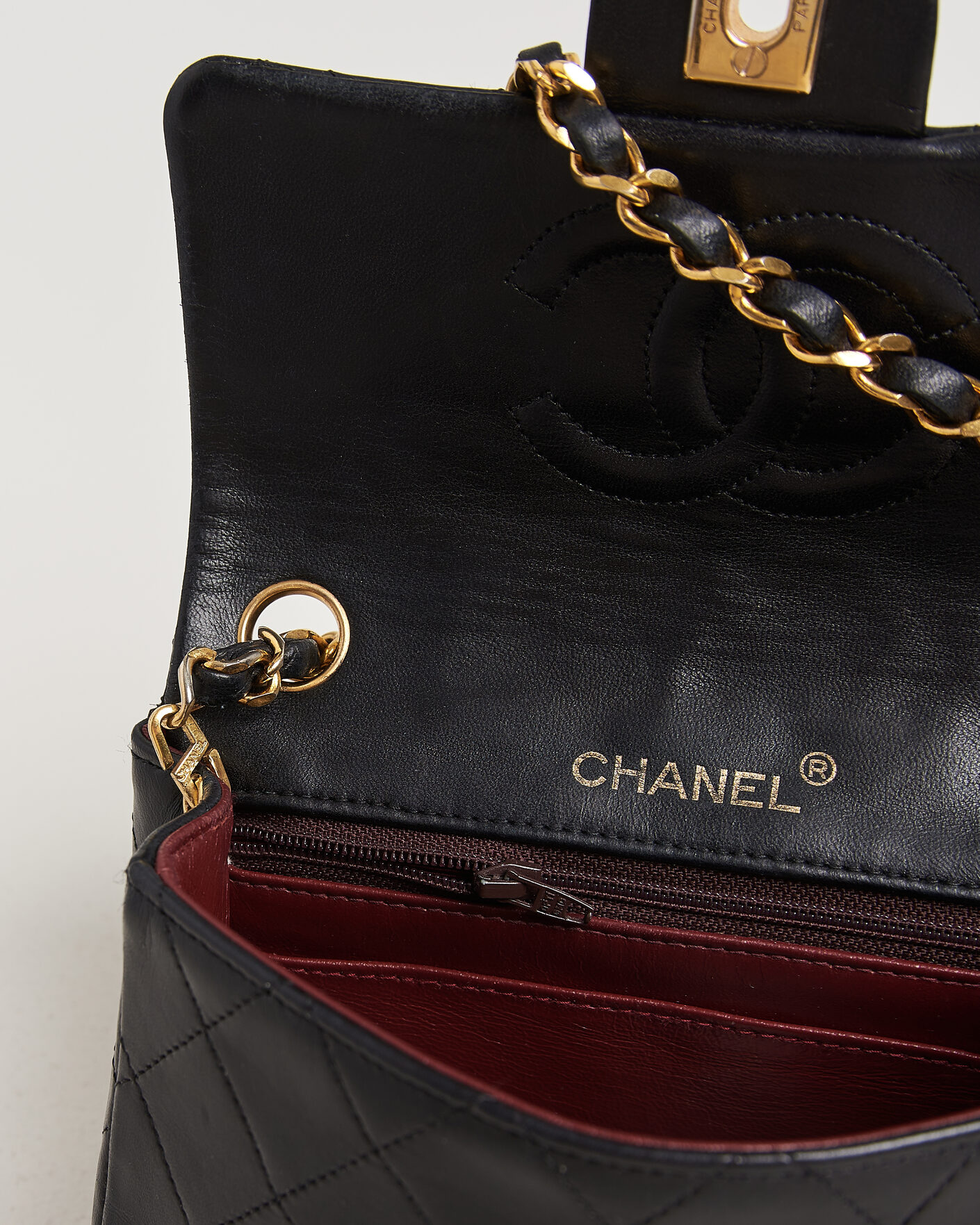 Herren | Pre-Owned & Vintage Bags | Chanel Pre-Owned | Classic Mini Single Flap Square Bag Black