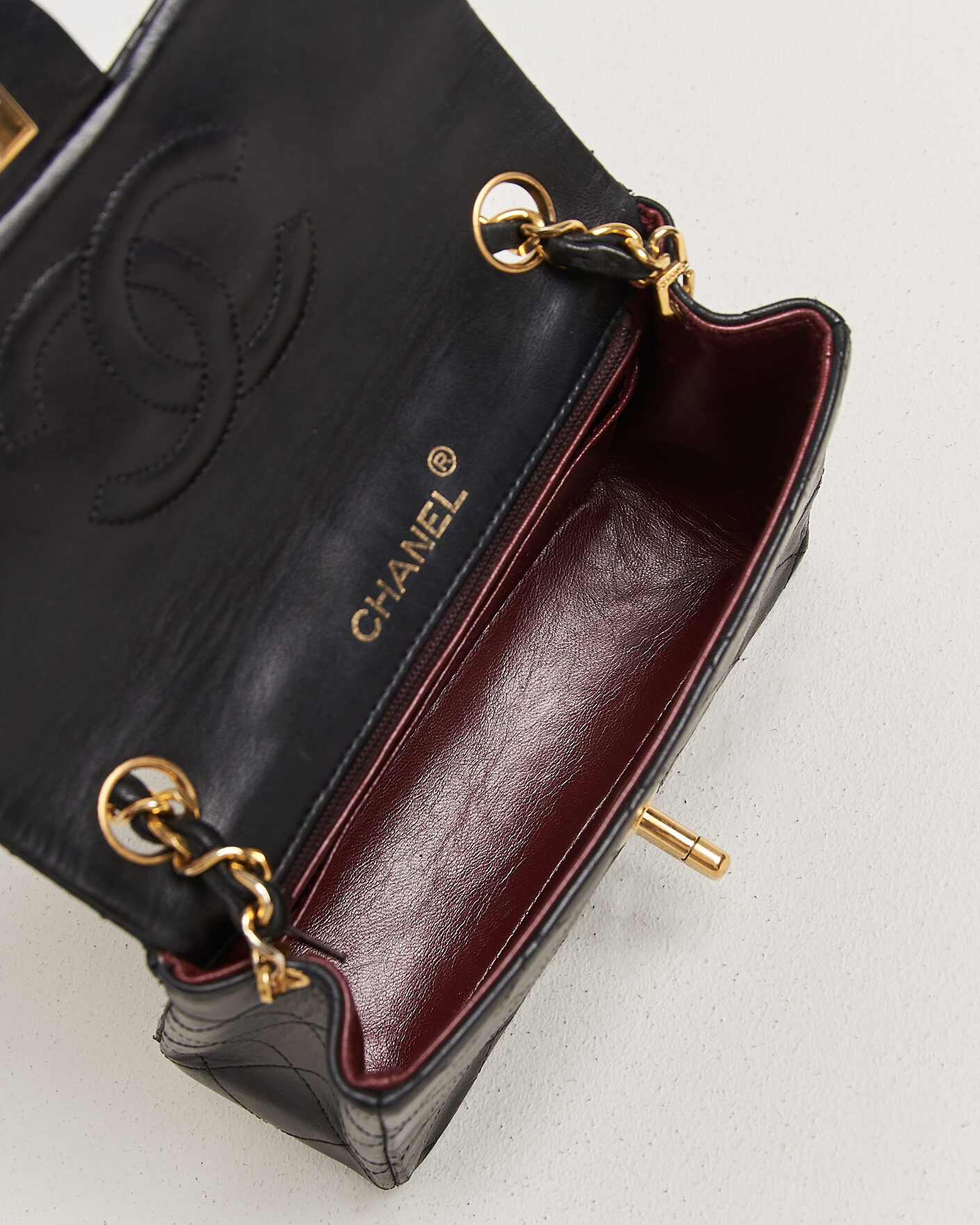 Herren | Pre-Owned & Vintage Bags | Chanel Pre-Owned | Classic Mini Single Flap Square Bag Black