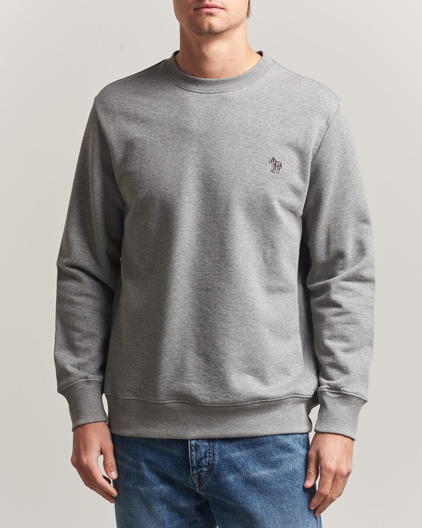 Herren | Pullover | PS Paul Smith | Zebra Organic Cotton Sweatshirt Grey Melange