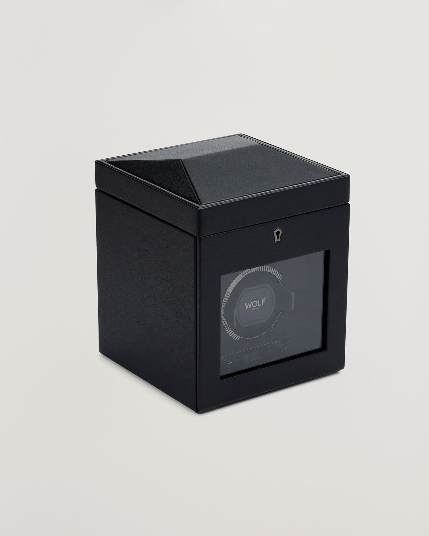 Herren | WOLF British Racing Single Watch Winder With Storage Black | WOLF | British Racing Single Watch Winder With Storage Black