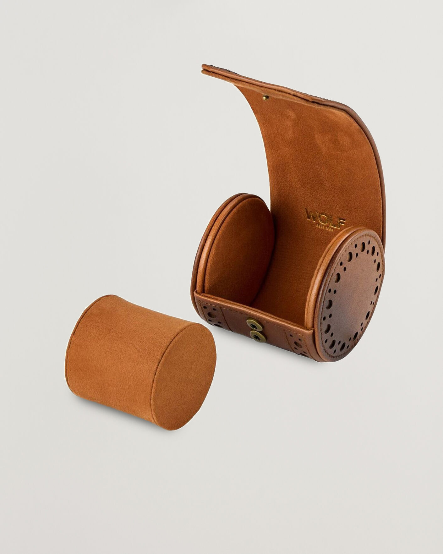 Herren | Uhren- und Schmuckkasten | WOLF | Brouge Single Watch Roll Burnished Brown