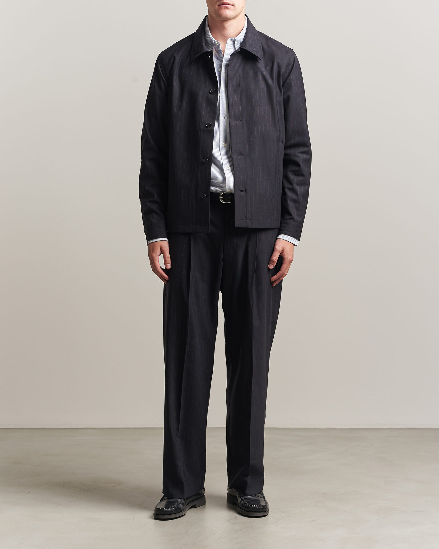 Herren | Hosen | NN07 | Kay Pinstriped Pleated Trousers Navy Blue