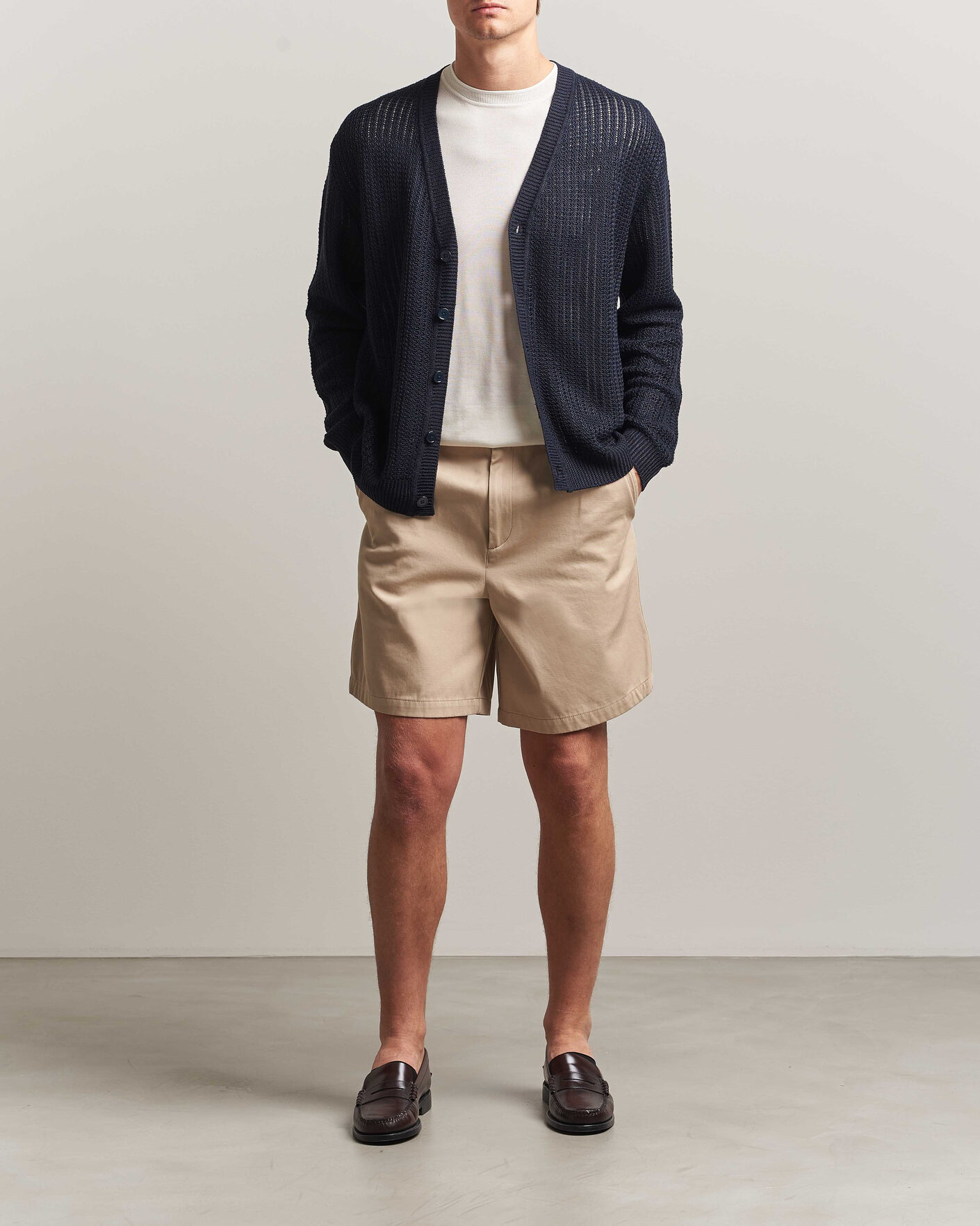 Herren | Pullover | NN07 | Tim Linen Knitted Cardigan Navy Blue