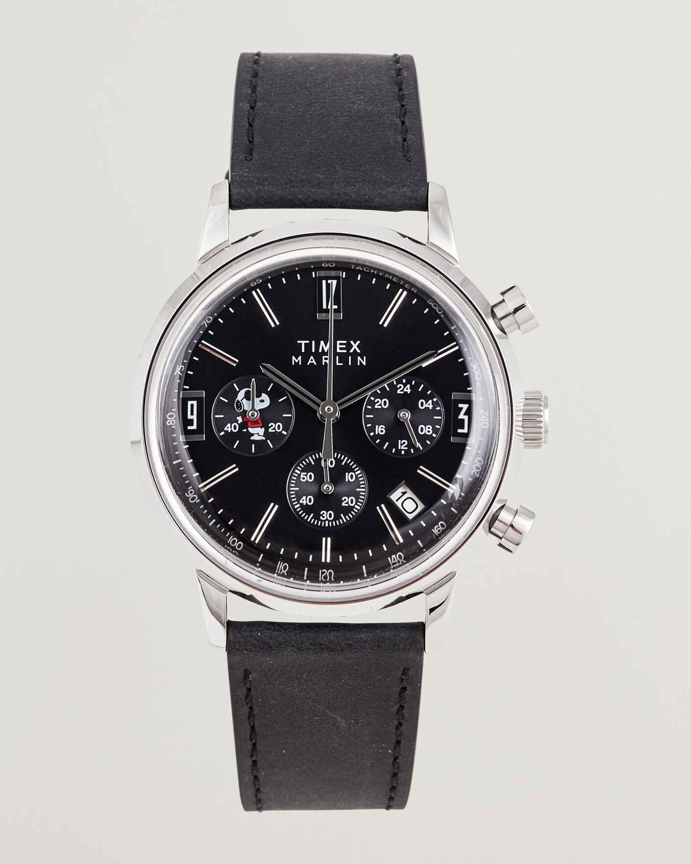 Herren | Timex Timex x Peanuts Chrono Cool Joe Leather 40mm Black Dial | Timex | x Peanuts Chrono Cool Joe Leather 40mm Black Dial