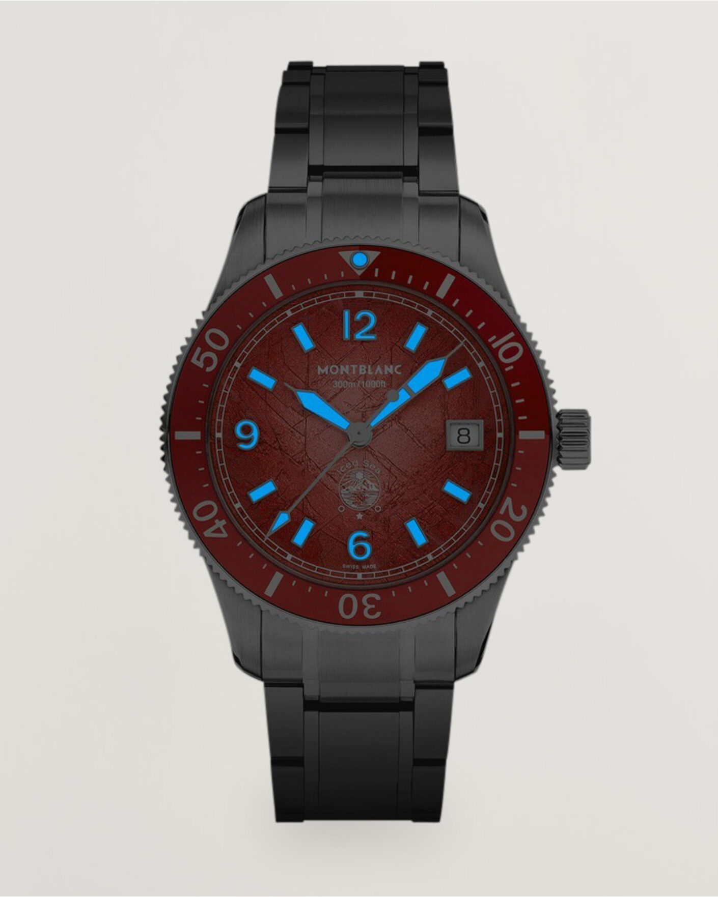Herren | Edelstahlarmband | Montblanc | Iced Sea Automatic Date 0 Oxygen Limited Red