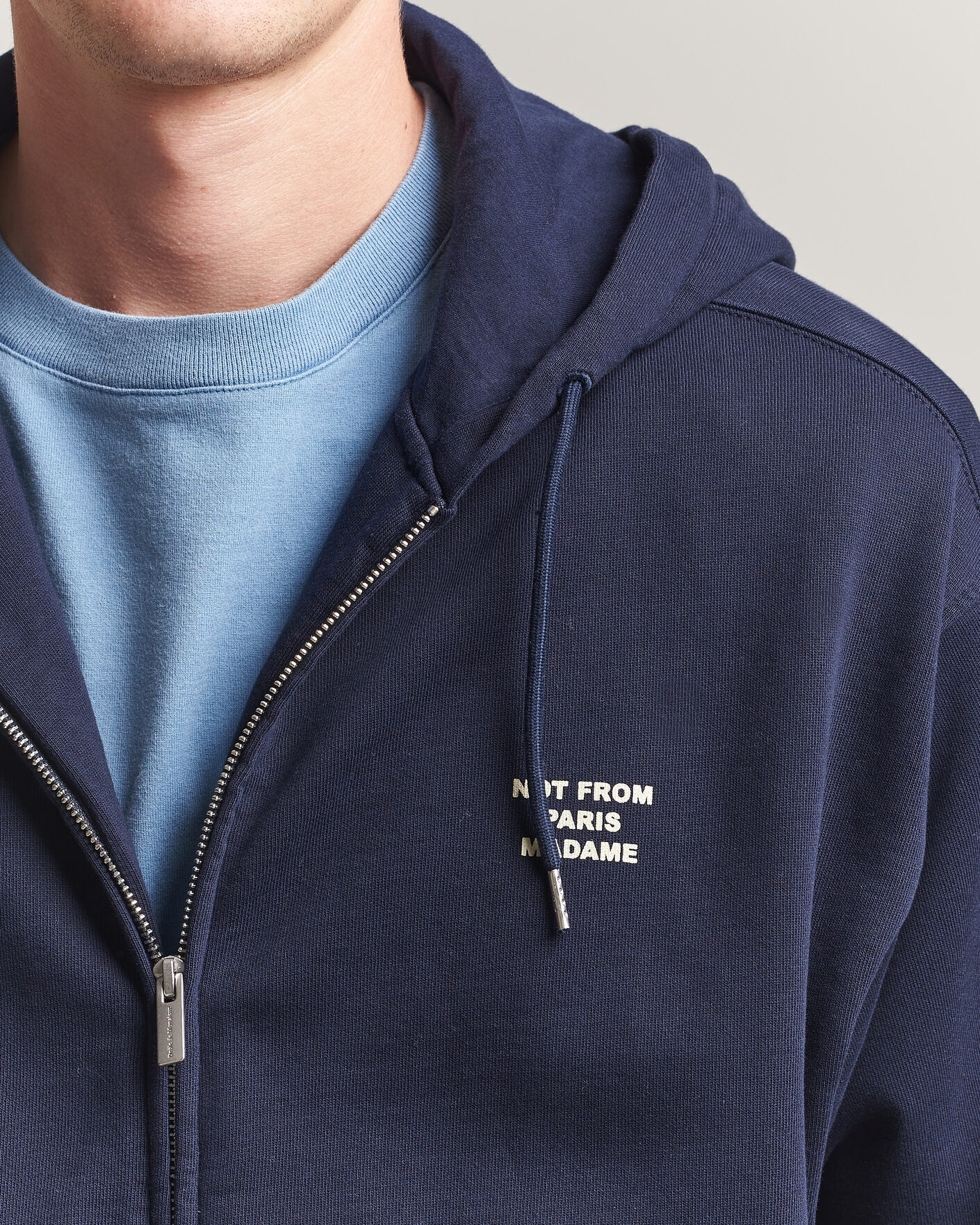 Herren | Pullover | Drôle de Monsieur | Slogan Full Zip Hoodie Navy