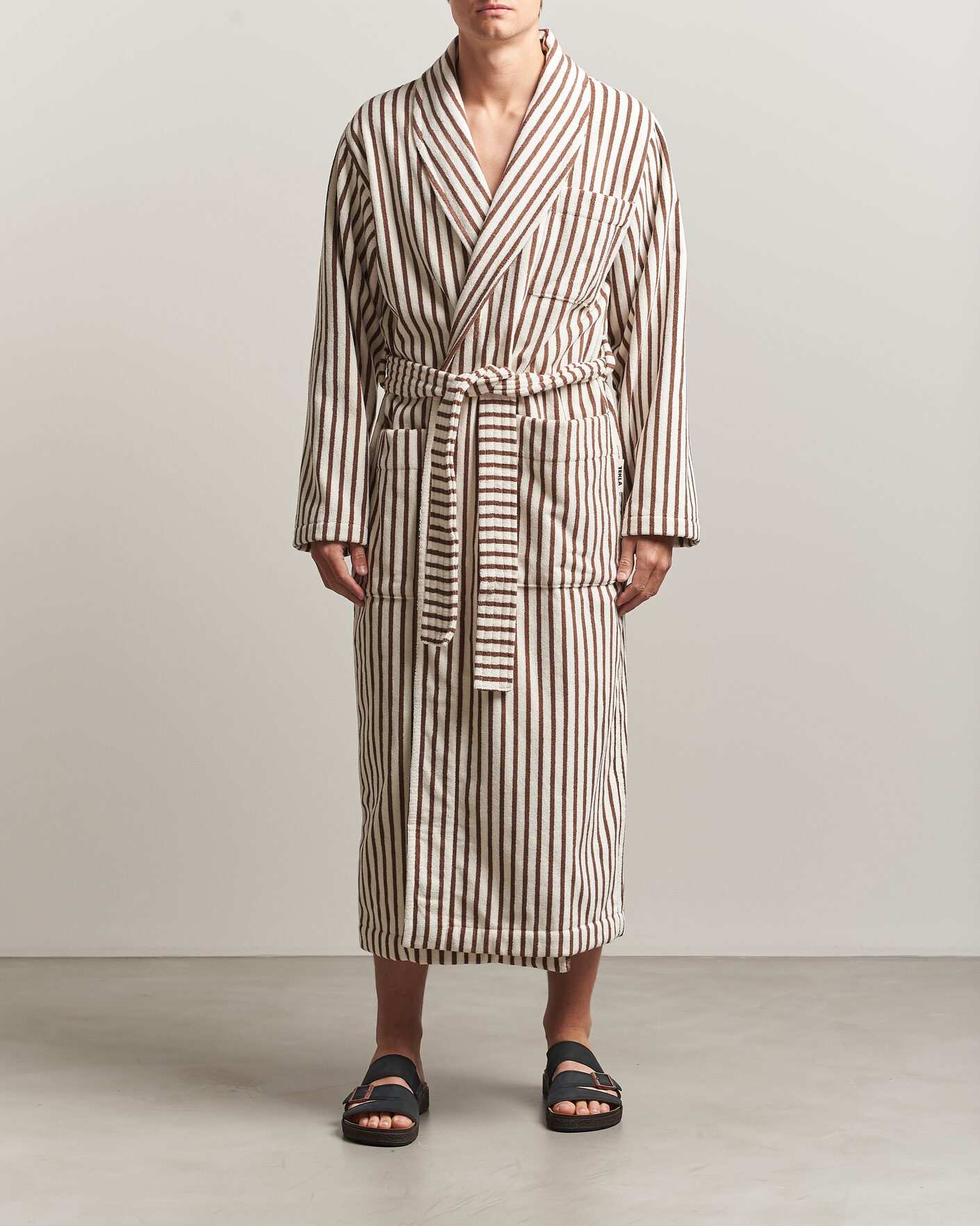 Herren | Schlafanzüge & Bademäntel | Tekla | Organic Terry Classic Bathrobe Kodiak Stripes