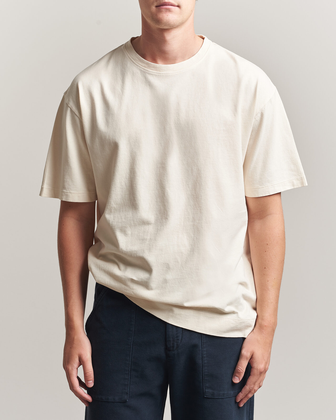 Herren | T-Shirts | Massimo Alba | Nevis Brushed Cotton T-Shirt Soft White