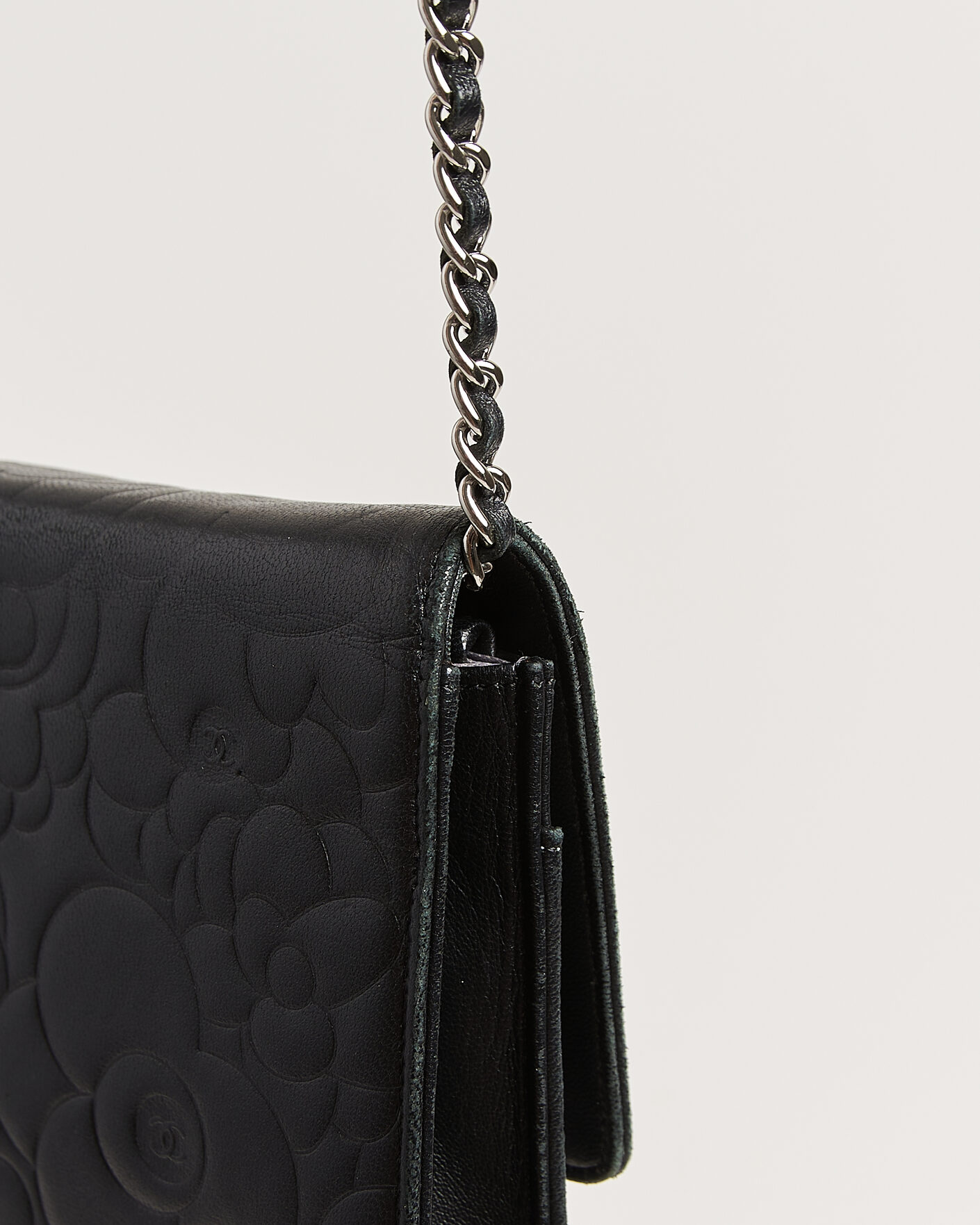 Herren | Pre-Owned & Vintage Bags | Chanel Pre-Owned | Wallet On Chain Camelia Lambskin Black