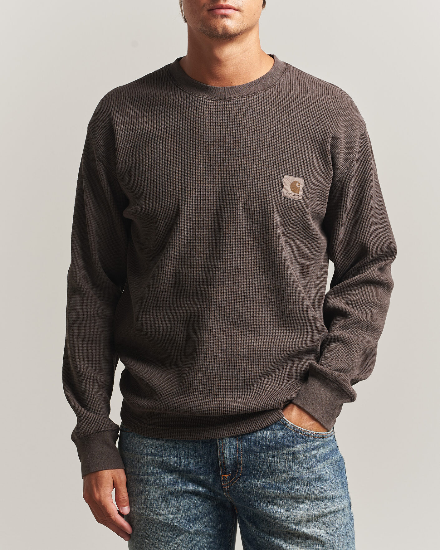 Herren | T-Shirts | Carhartt WIP | Long Sleeve Waffle T-Shirt Tobacco