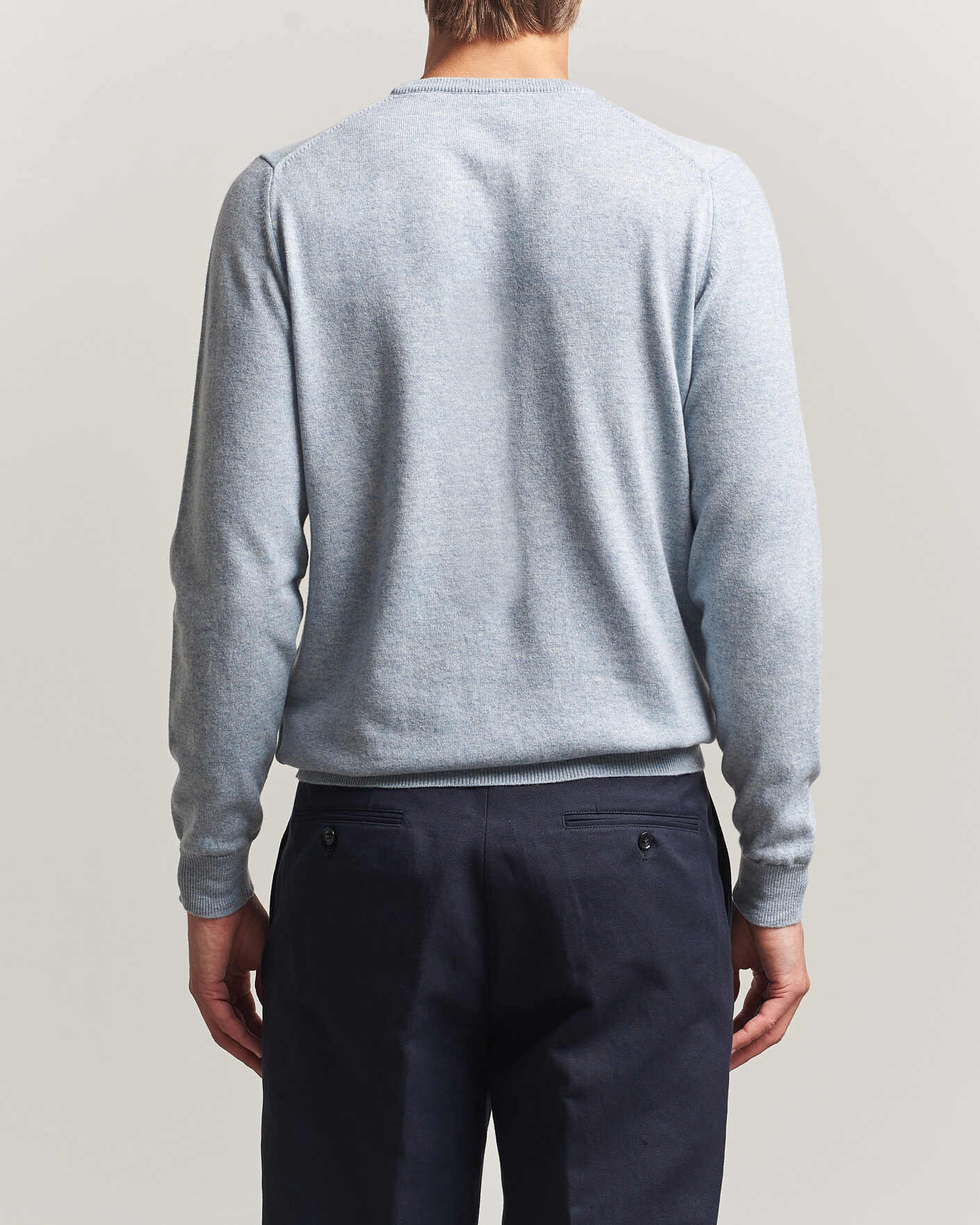 Herren | Pullover | Fedeli | Pure Cashmere Crew Neck Light Blue