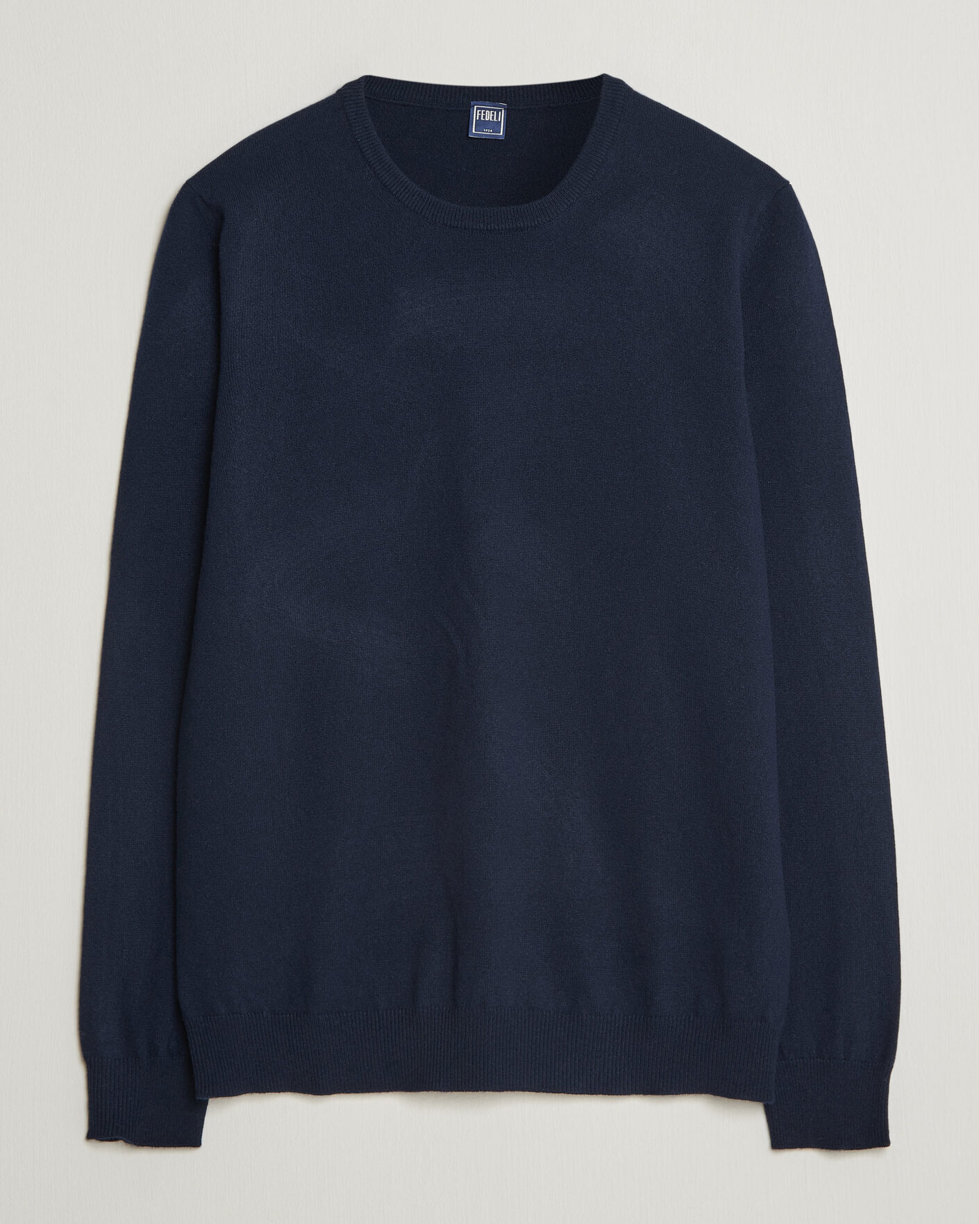 Herren | Pullover | Fedeli | Pure Cashmere Crew Neck Navy Blue